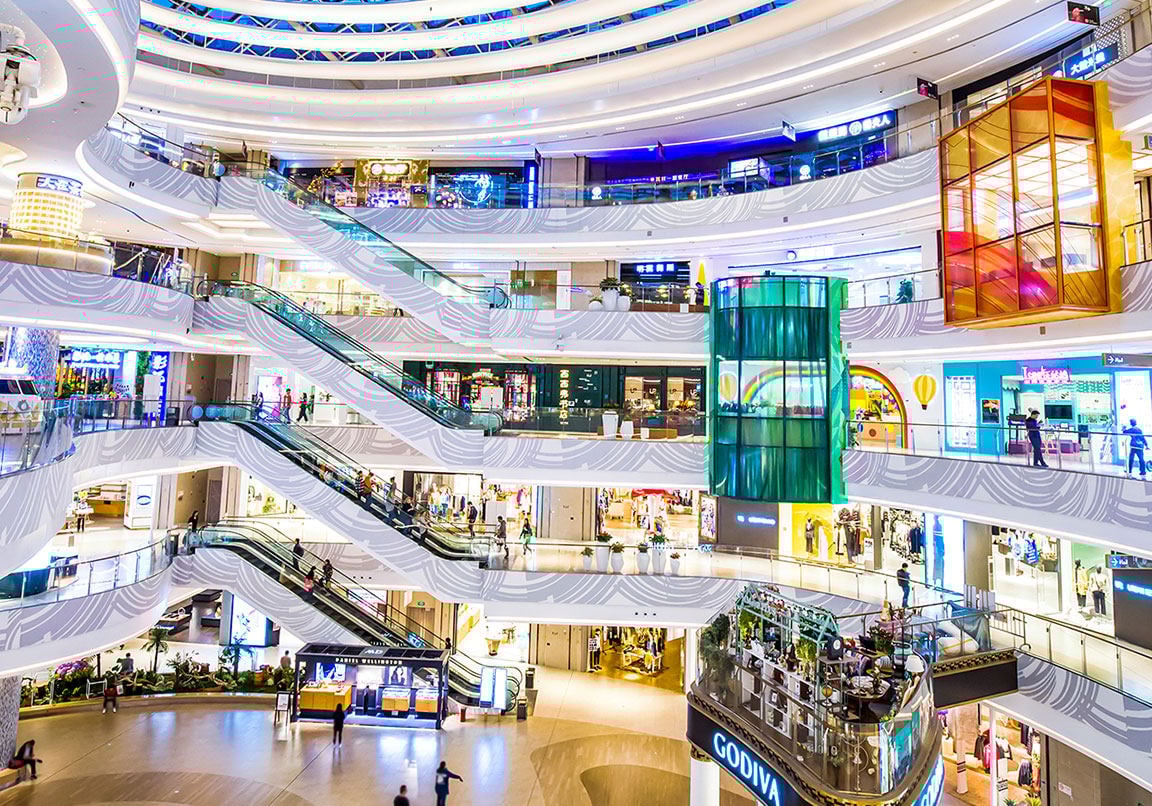 The interior of Qibao Vanke Plaza in Shanghai, a Link Reit retail property. Photo: Handout