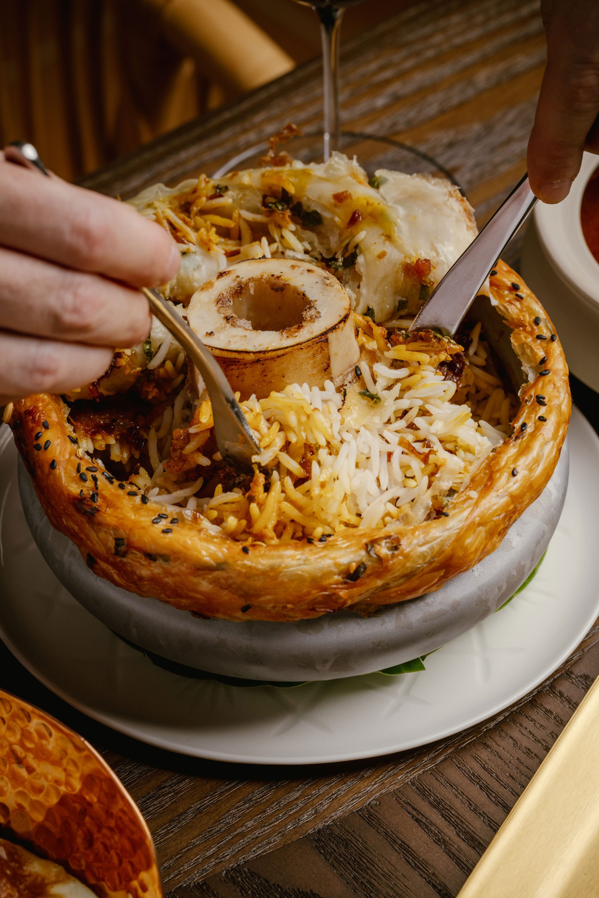 Bone marrow biryani at Leela in Causeway Bay, Hong Kong, where chef Manav Tuli – previously of Michelin-starred Chaat – is taking Hongkongers’ tastes into his interpretation of Indian cuisine. Photo: Leela