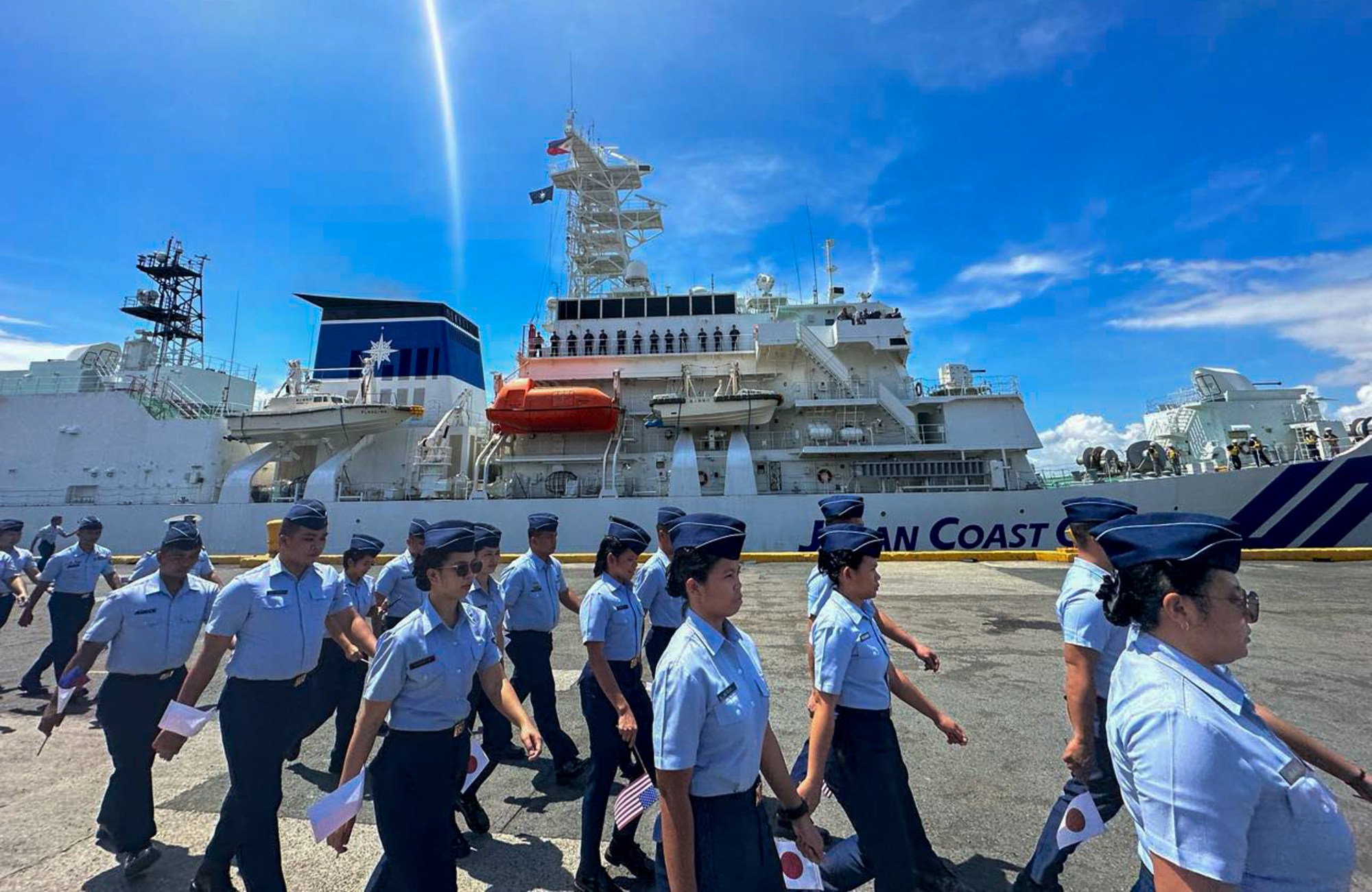 A Japanese coastguard vessel docks in Manila before joint drills with the Philippine and US coastguards in 2023. Photo: Jeoffrey Maitem