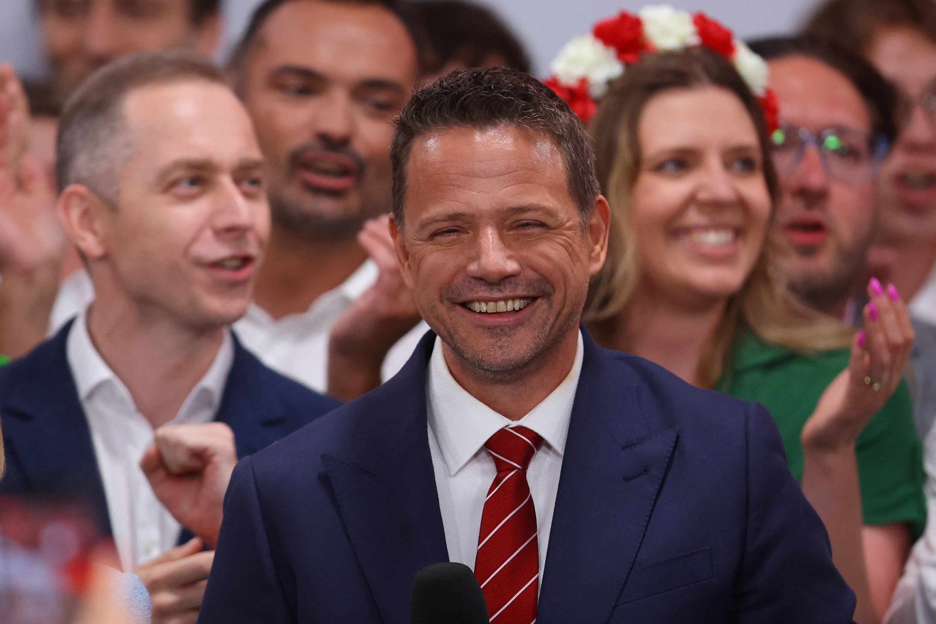 Civic Coalition presidential candidate and Warsaw Mayor Rafal Trzaskowski in Warsaw, Poland on Sunday. Photo: Reuters