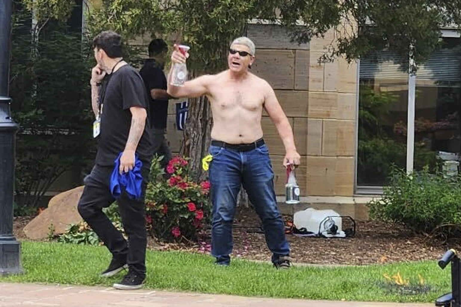 Colorado attack suspect Mohamed Sabry Soliman as he launched a fiery assault on protesters in Boulder, Colorado on Sunday. Photo: Lisa Turnquist via AP