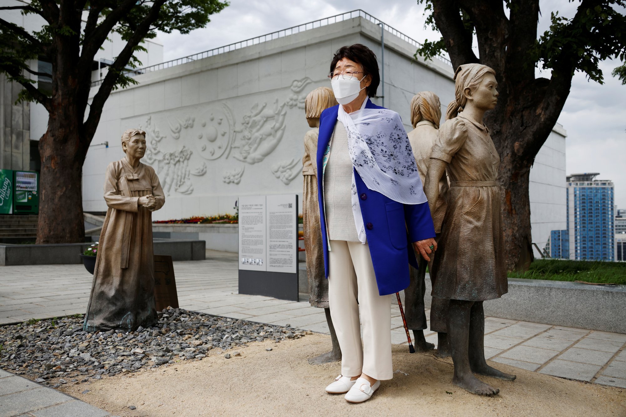A former South Korean “comfort woman” stands at the Seoul Comfort Women Memorial in Seoul. Photo: Reuters A former South Korean “comfort woman” stands at the Seoul Comfort Women Memorial in Seoul. Photo: Reuters