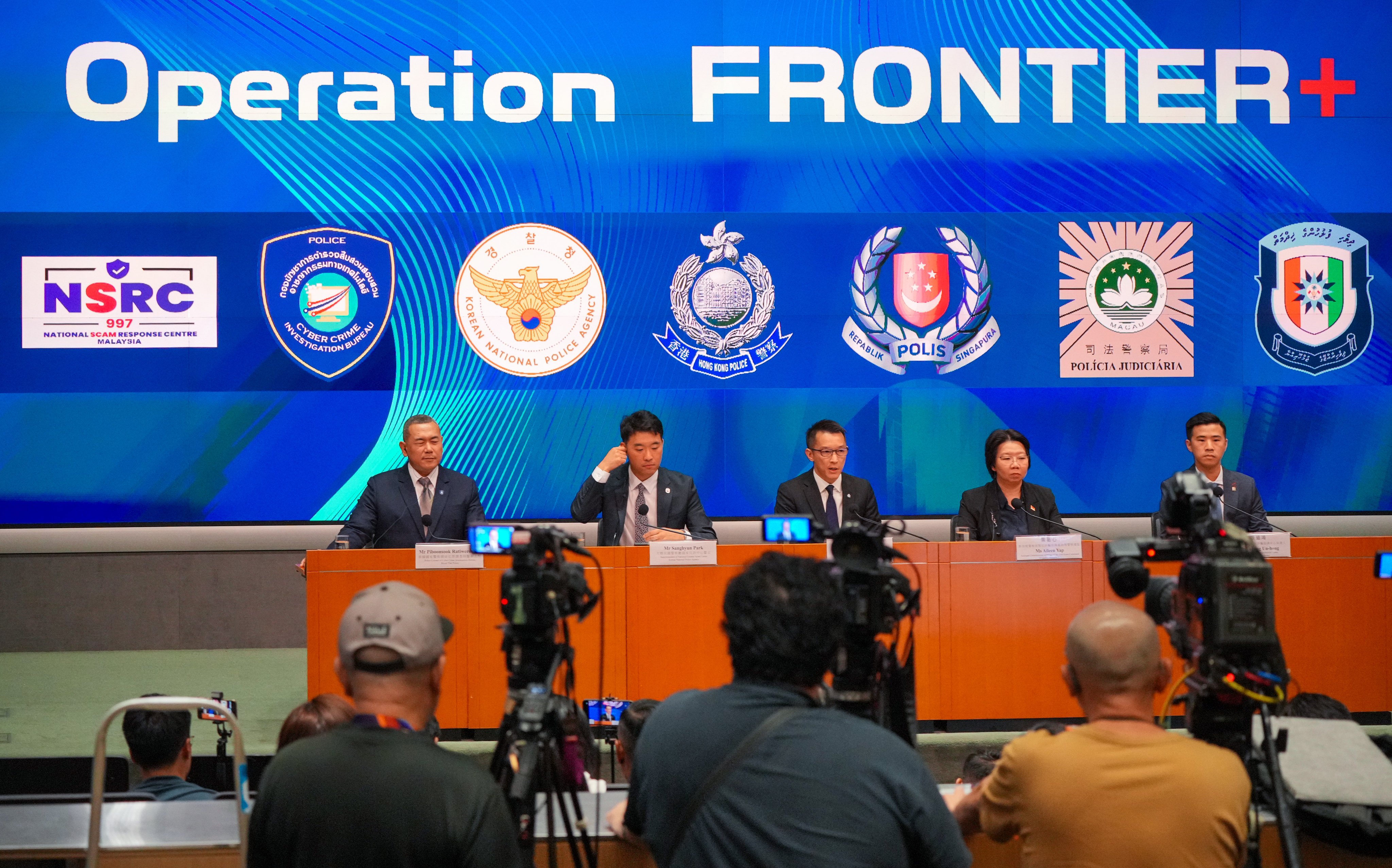 As part of the joint operation, police agencies in Hong Kong, Singapore, South Korea, Thailand, Malaysia, the Maldives and Macau investigated 9,268 reports using a direct communication and information-sharing platform called Frontier+    Photo: May Tse