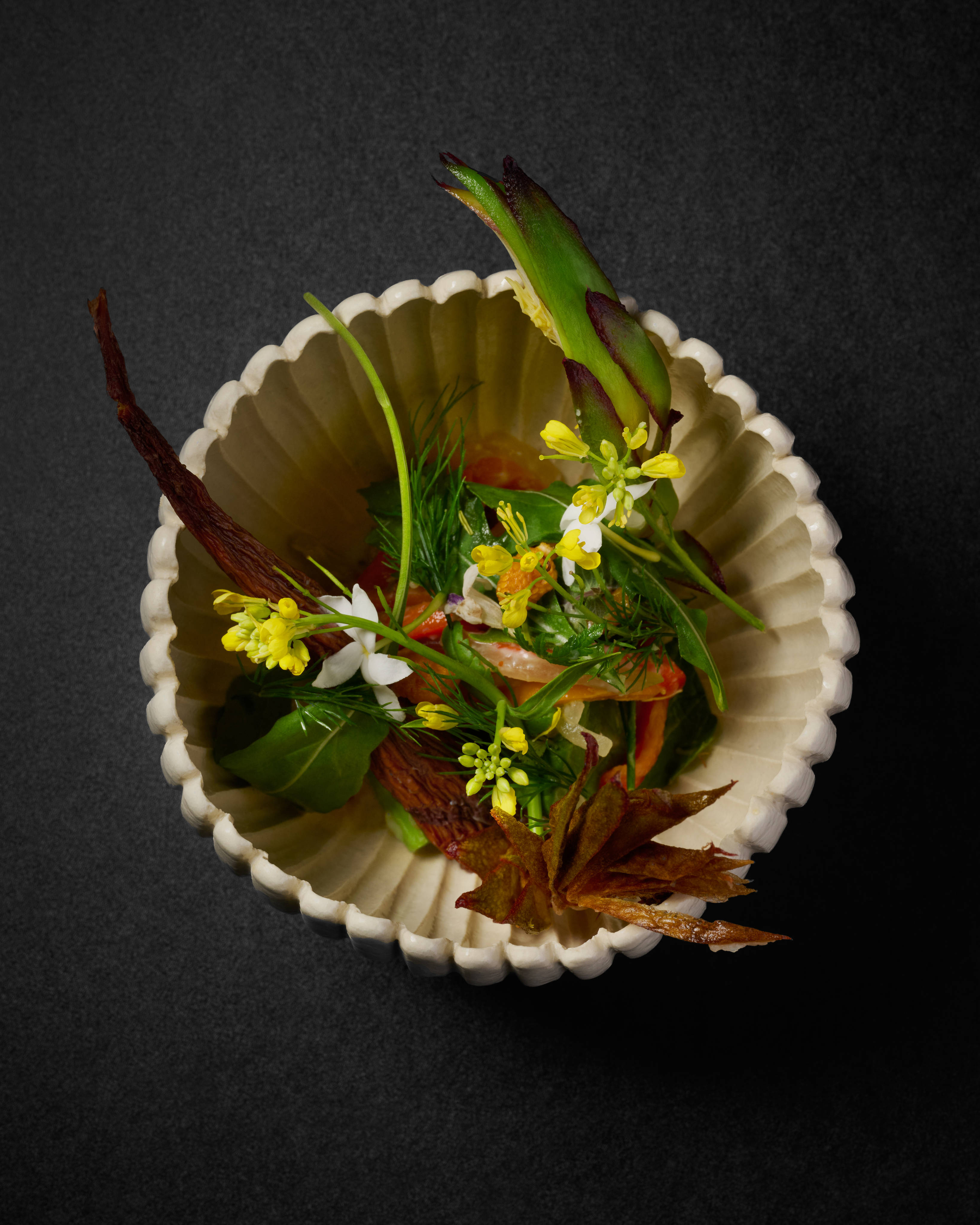 A dish of foraged vegetables and herbs t K. Photo: K Kuala Lumpur