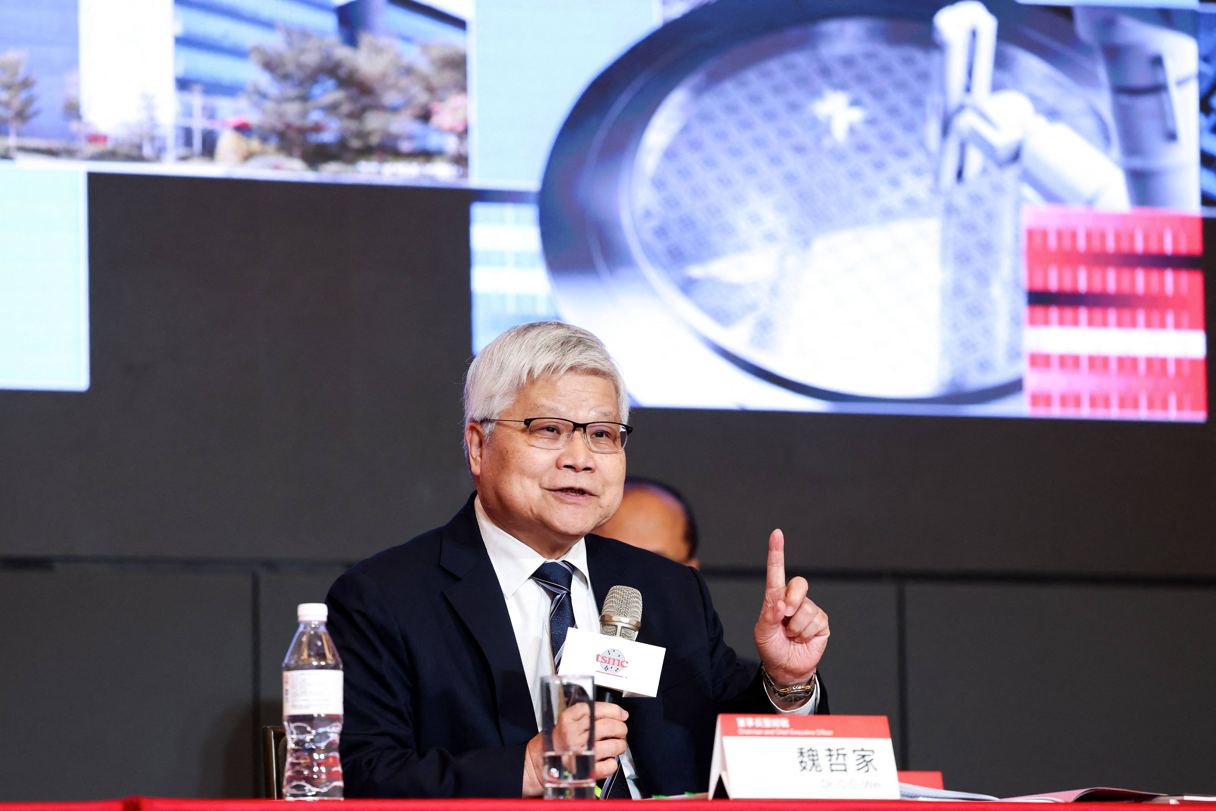 TSMC chief executive C.C Wei answers questions during the company’s annual shareholders’ meeting in Hsinchu on Tuesday. Photo: AFP