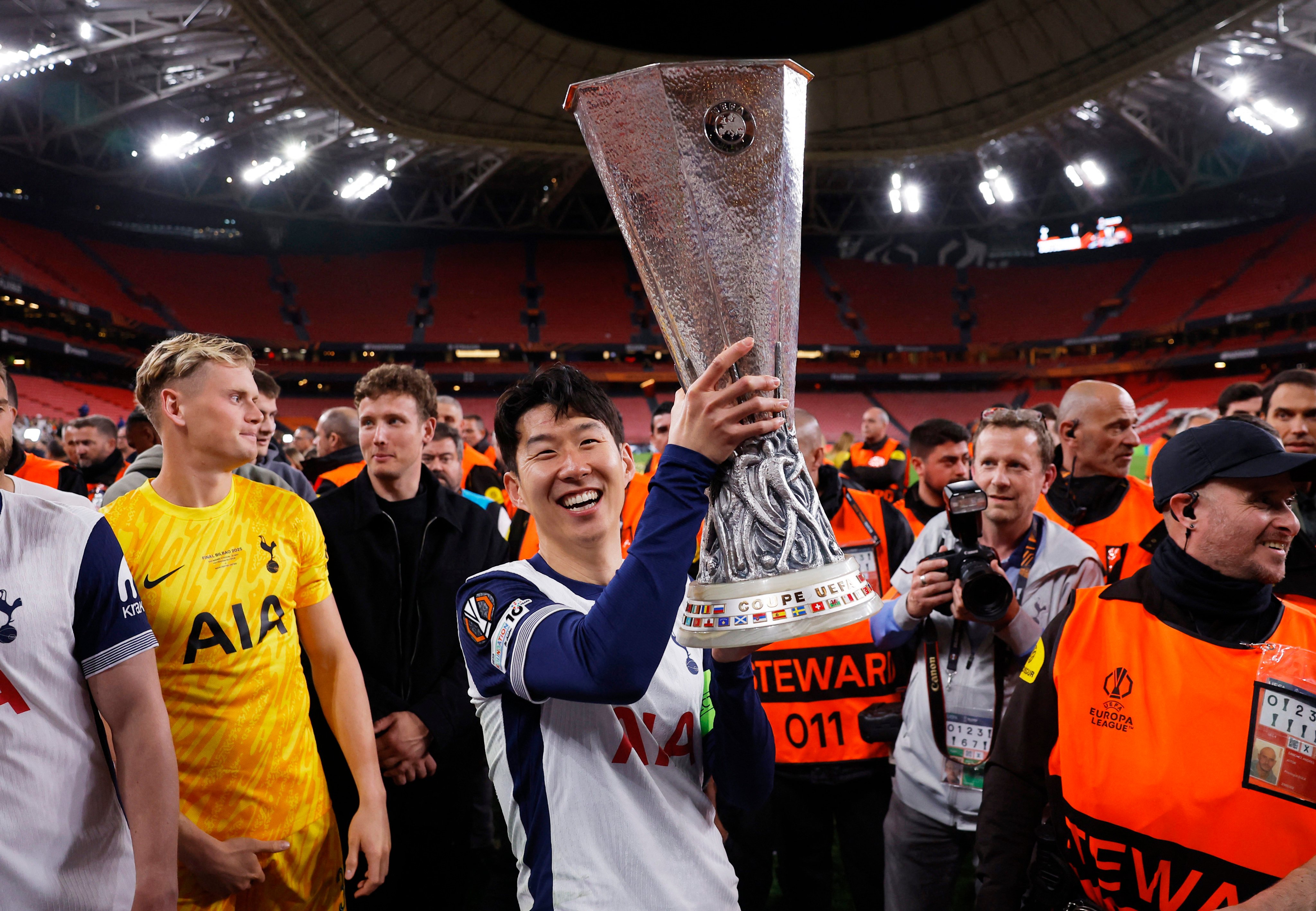 After winning the Europa League with Tottenham Son Heung-min is aiming to lead South Korea to World Cup qualification. Photo: Reuters