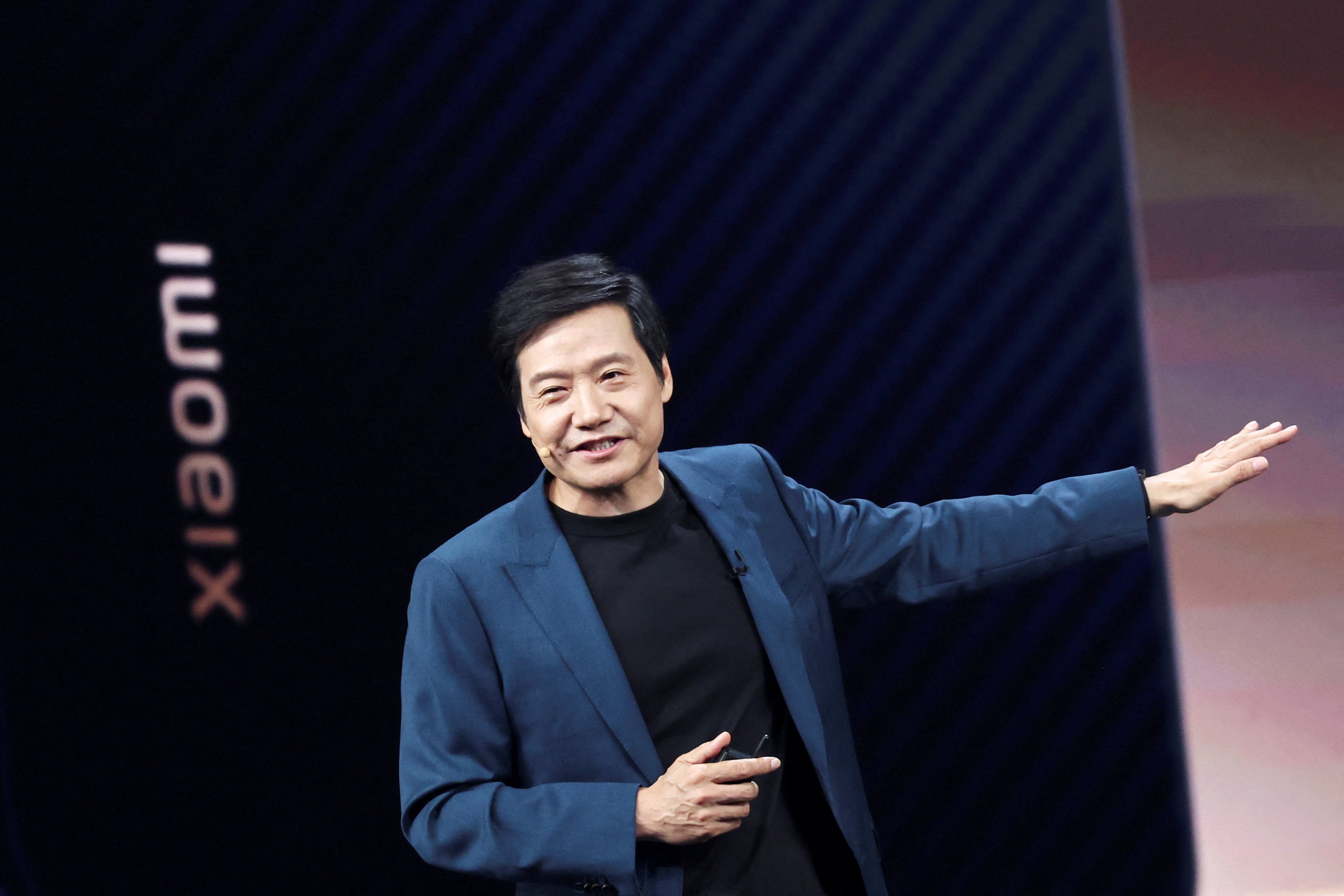 Founder and CEO Lei Jun speaks at an event in Beijing on May 22. Photo: Reuters