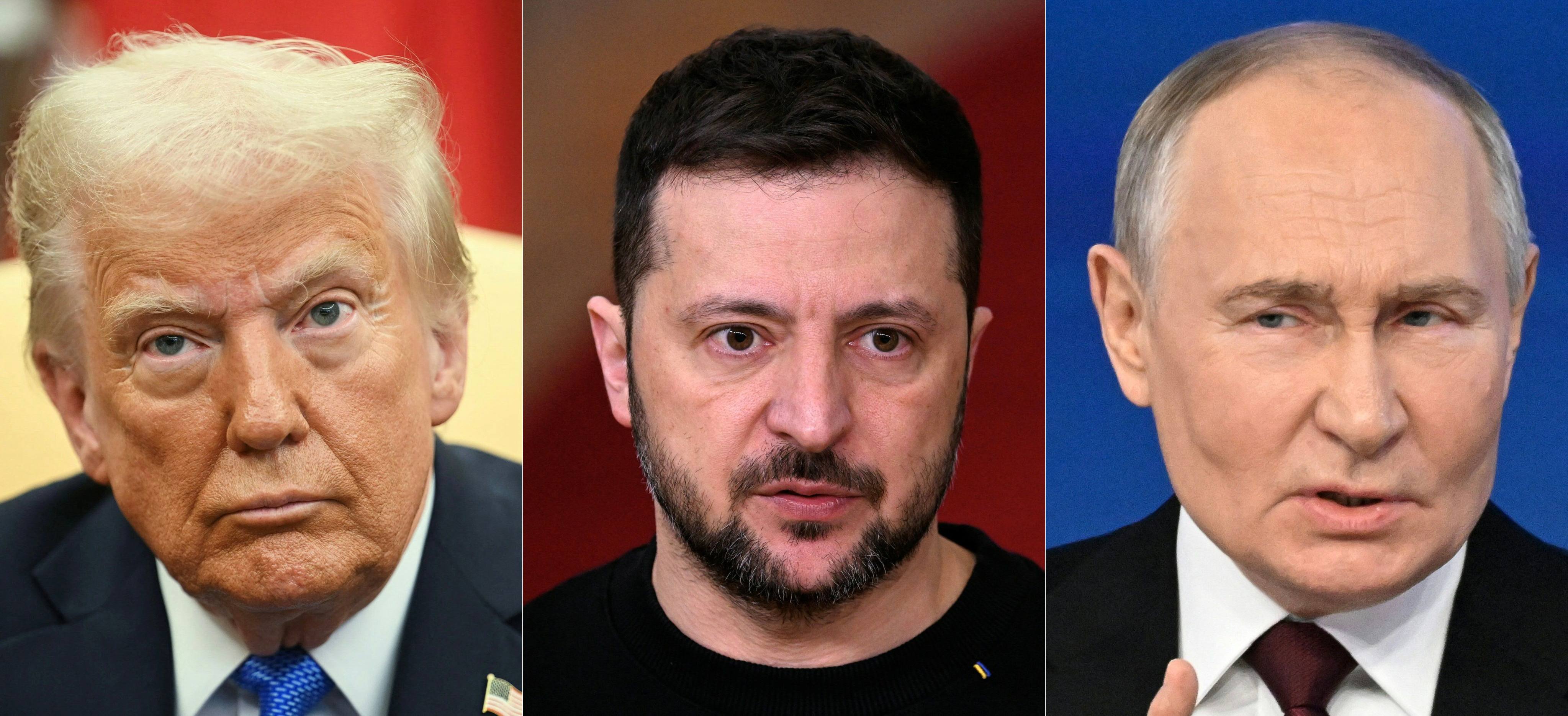 The Kremlin cooled any peace talk hopes between Vladimir, Volodymyr Zelensky, and Donald Trump. Photo: AFP
