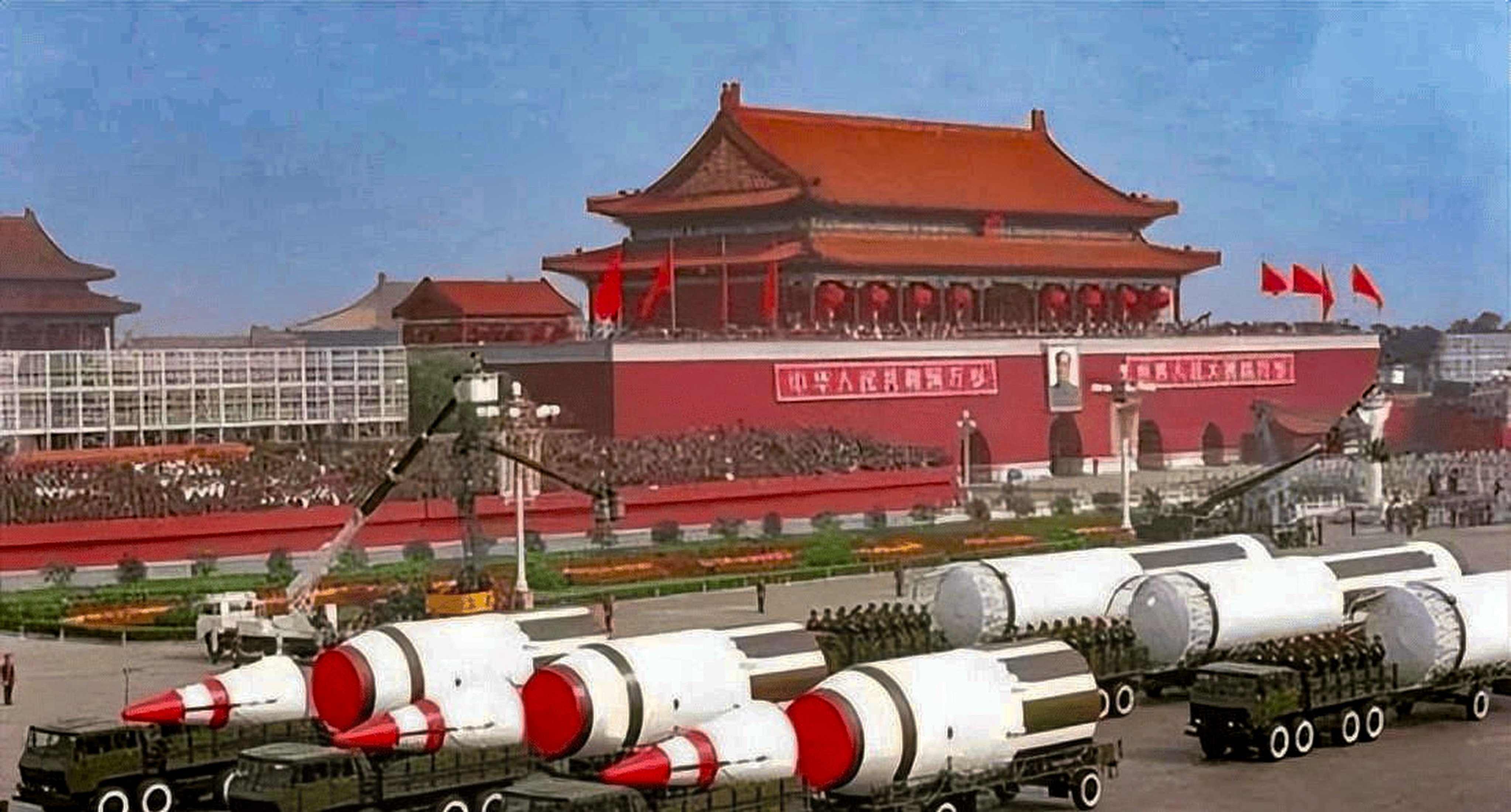 DF-5 missiles pictured during a parade in Beijing in 1984. Photo: Handout