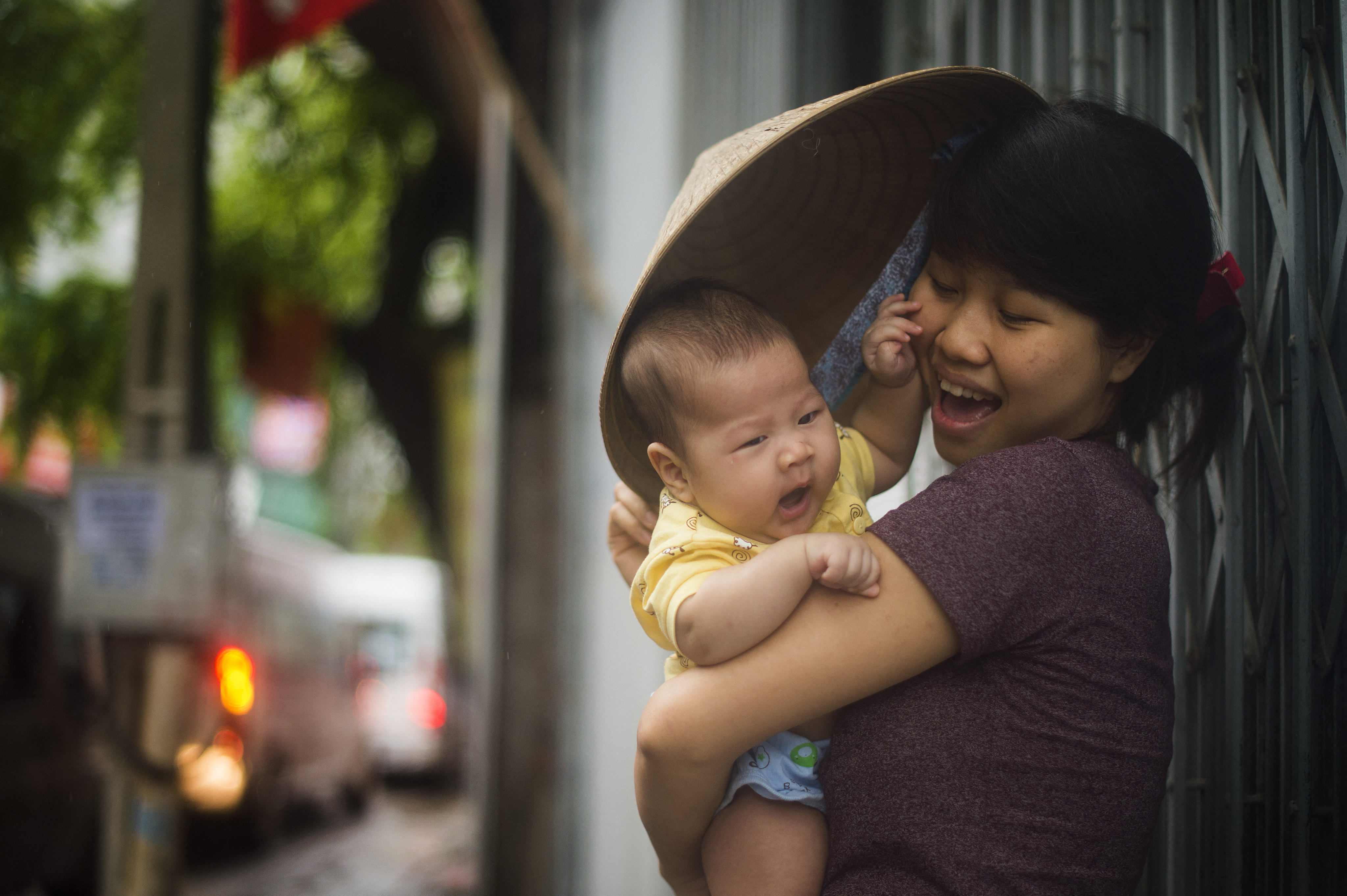 A Vietnamese woman holds her baby in Hanoi. Vietnam’s total fertility rate dropped to just 1.91 children per woman last year. Photo: AFP