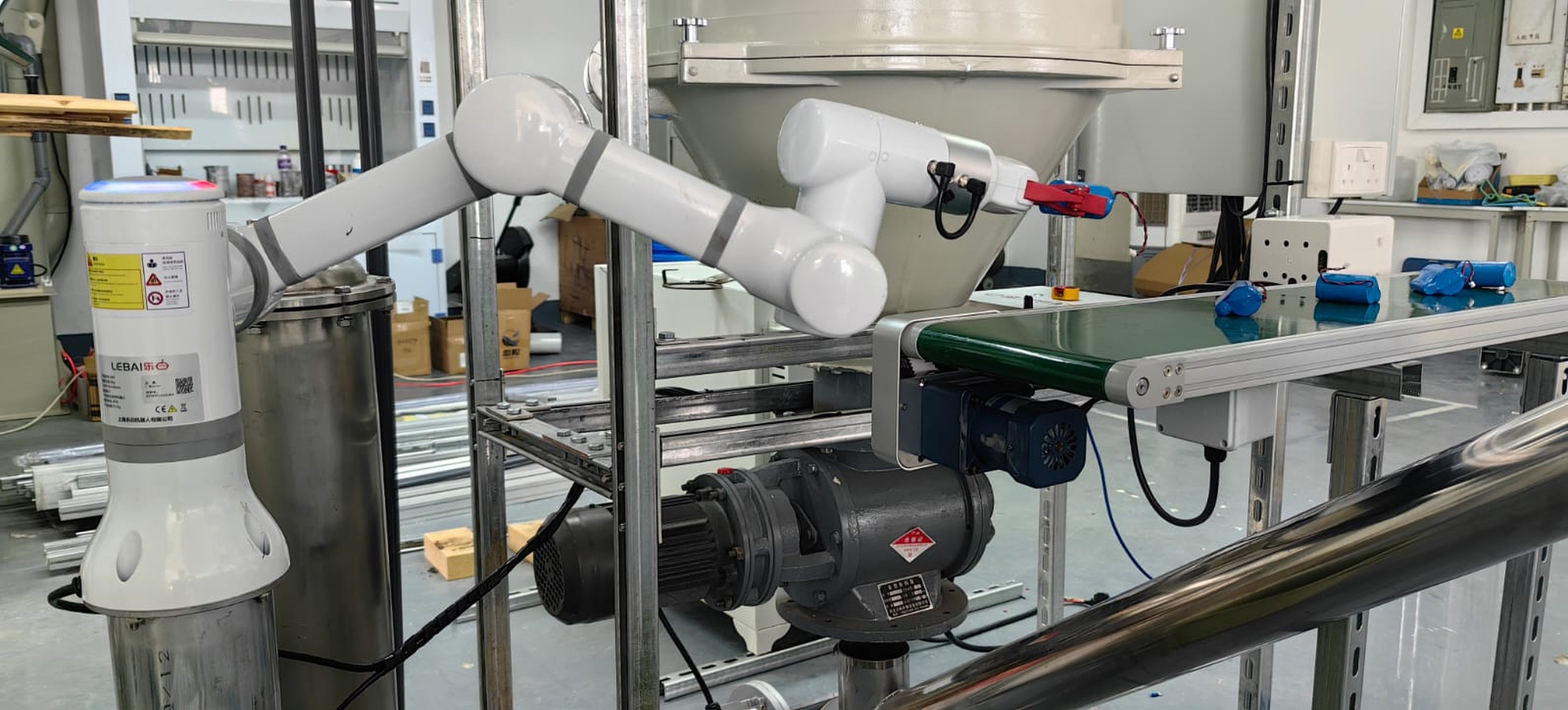 Achelous Pure Metals’ robot-assisted lithium battery processing line in Hong Kong. Photo: Handout
