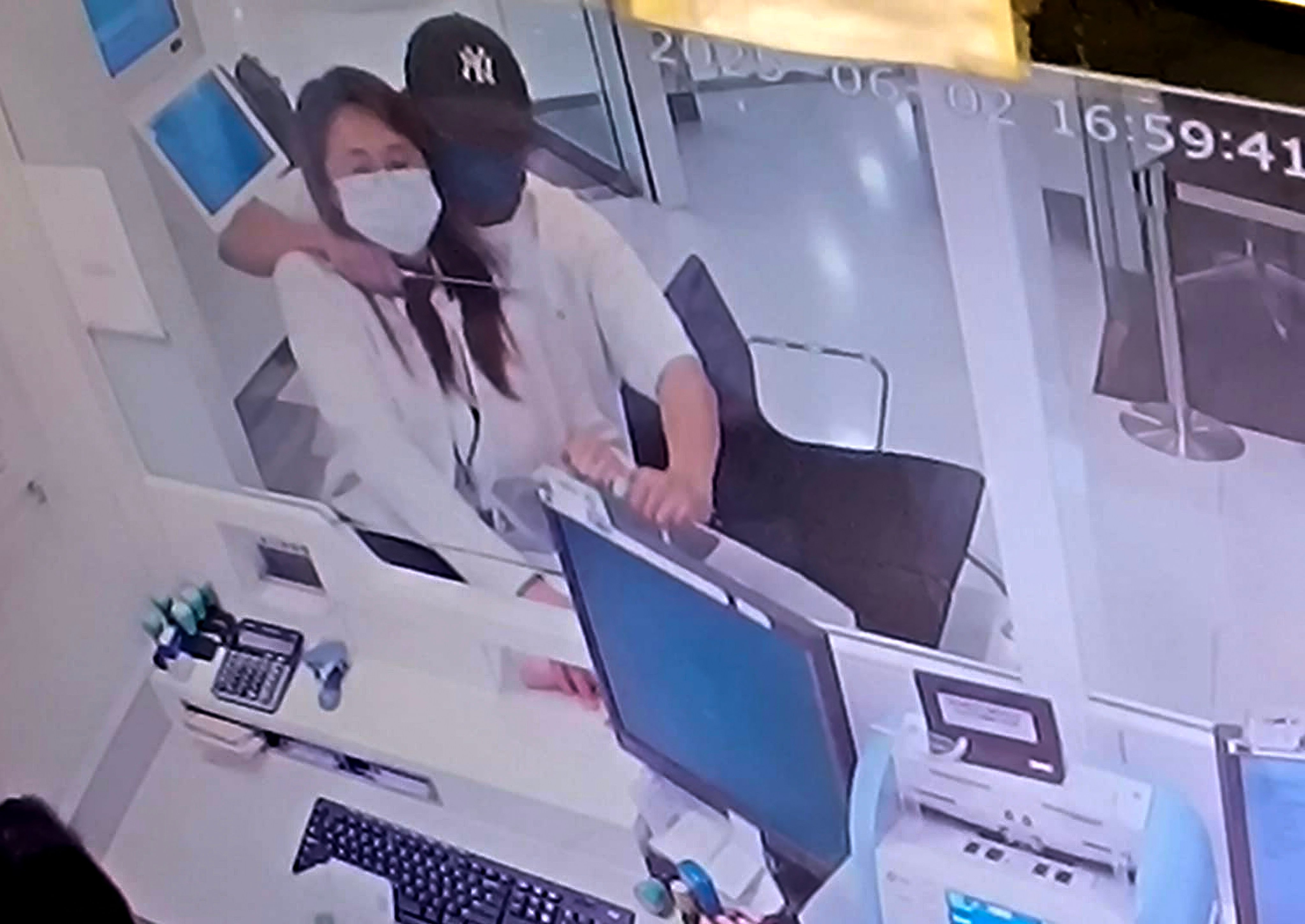 A screengrab from surveillance video inside the bank. Photo: Handout