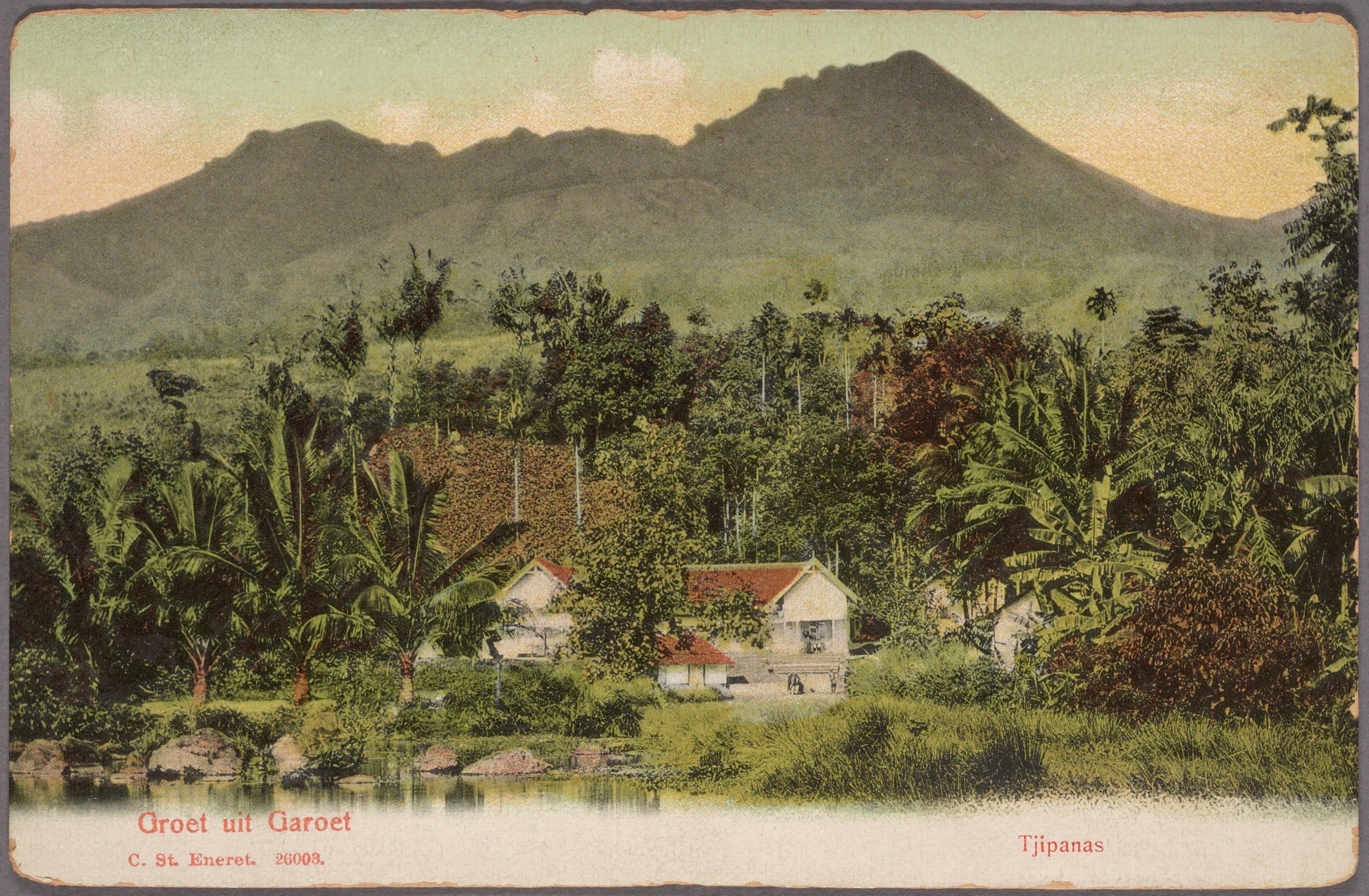 A postcard from 1904 shows Hotel van Horck near Garut, Java, Indonesia. Photo: Getty Images