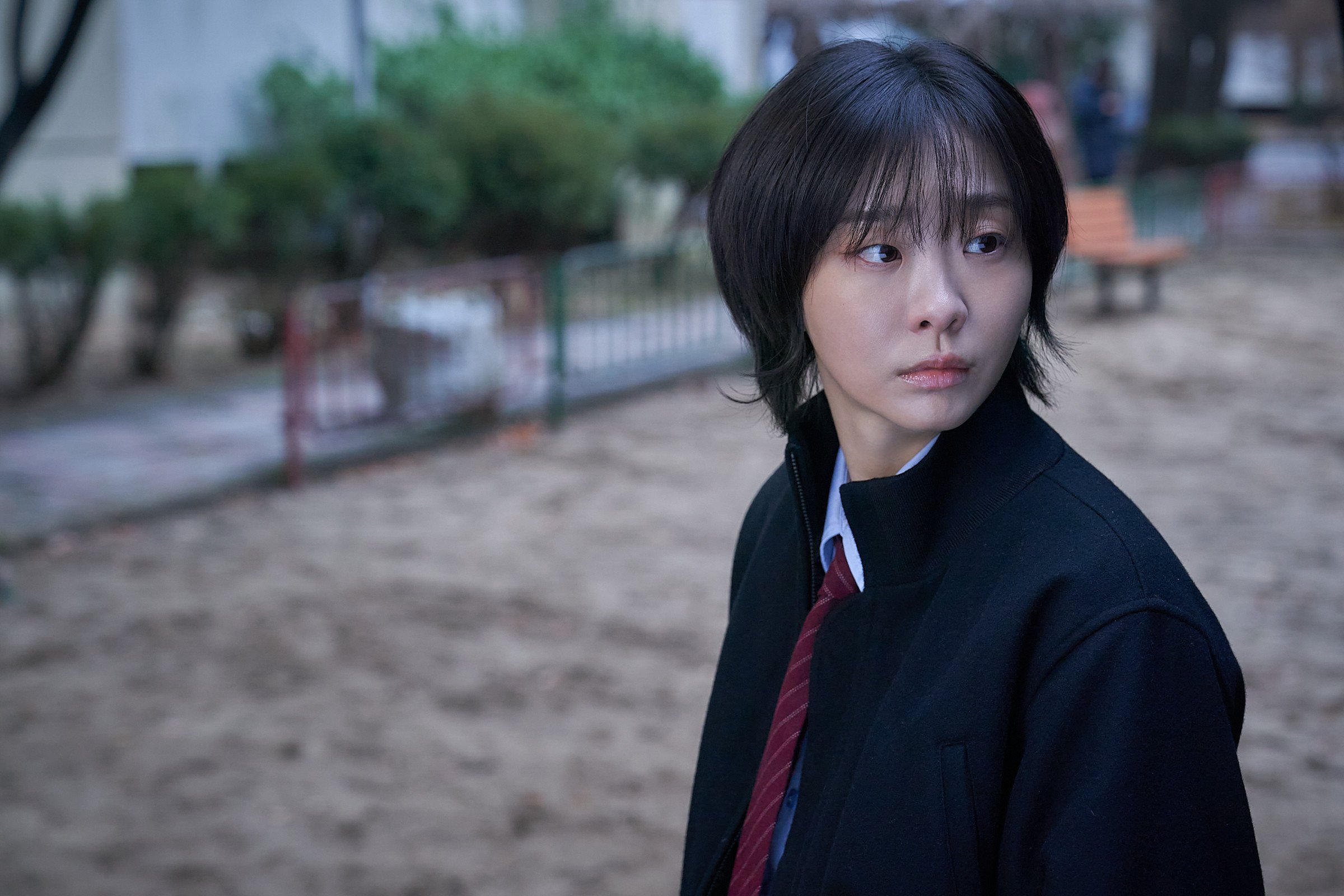 Kim Da-mi as criminal profiler Yoon E-na in a still from Disney+ Korean drama series Nine Puzzles. Photo: Disney+.