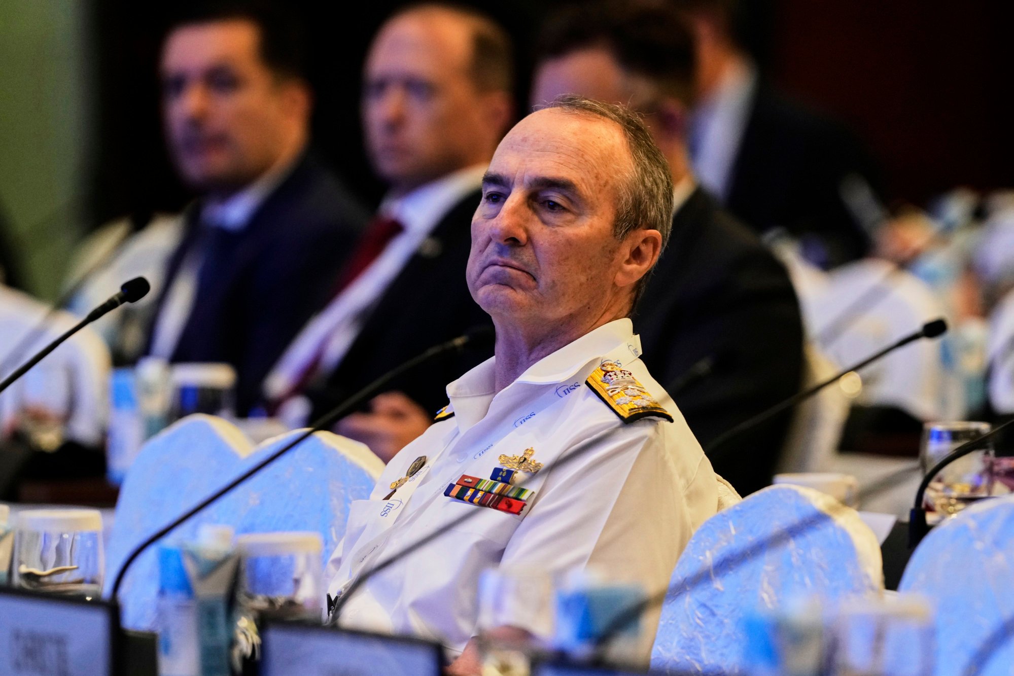 Australia’s Chief of Defence Force Admiral David Johnston attends the Shangri-La Dialogue summit in Singapore on May 31. Photo: AP