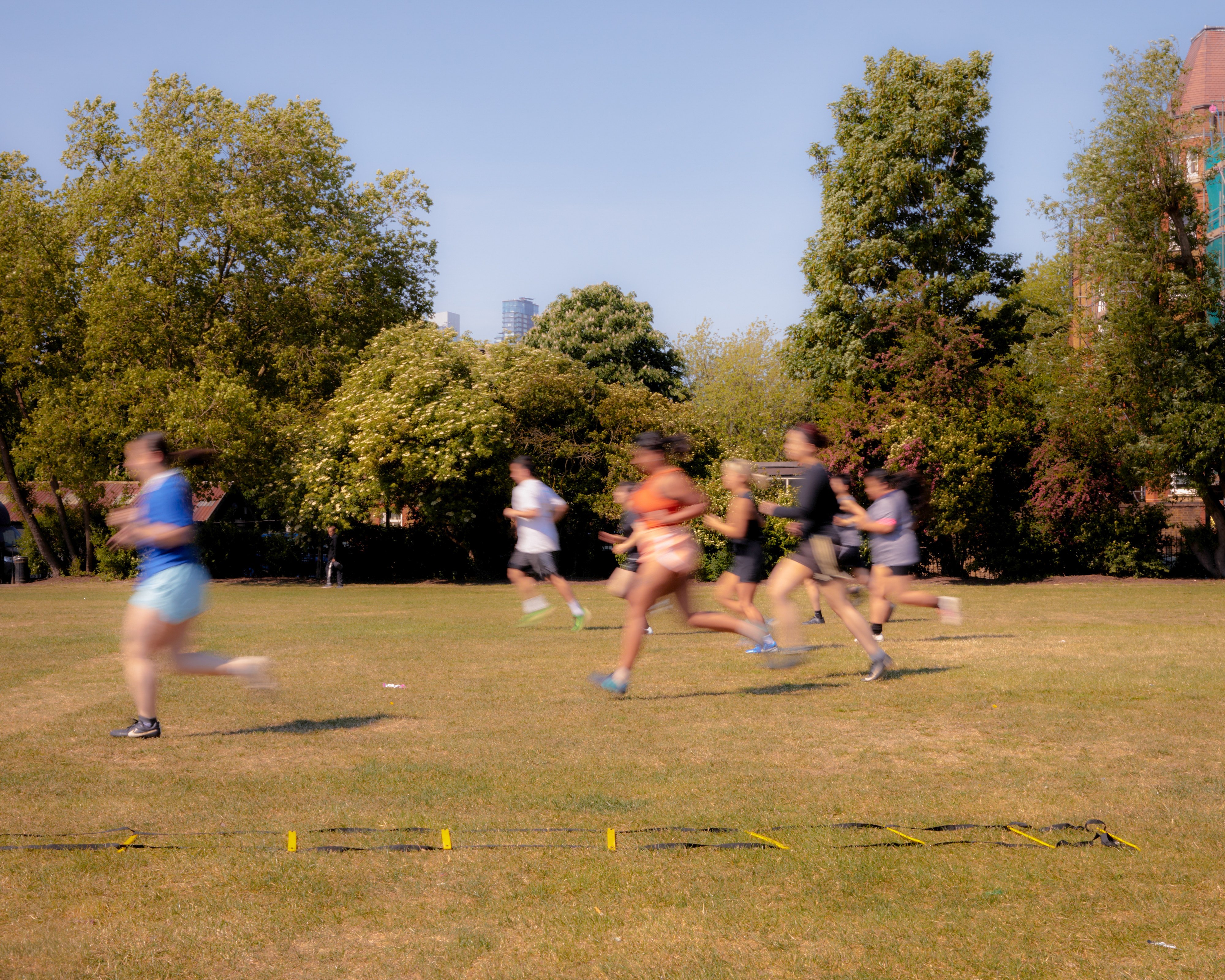 Baes FC players training in Weavers Fields. Photo: Bella Galliano - Hale
