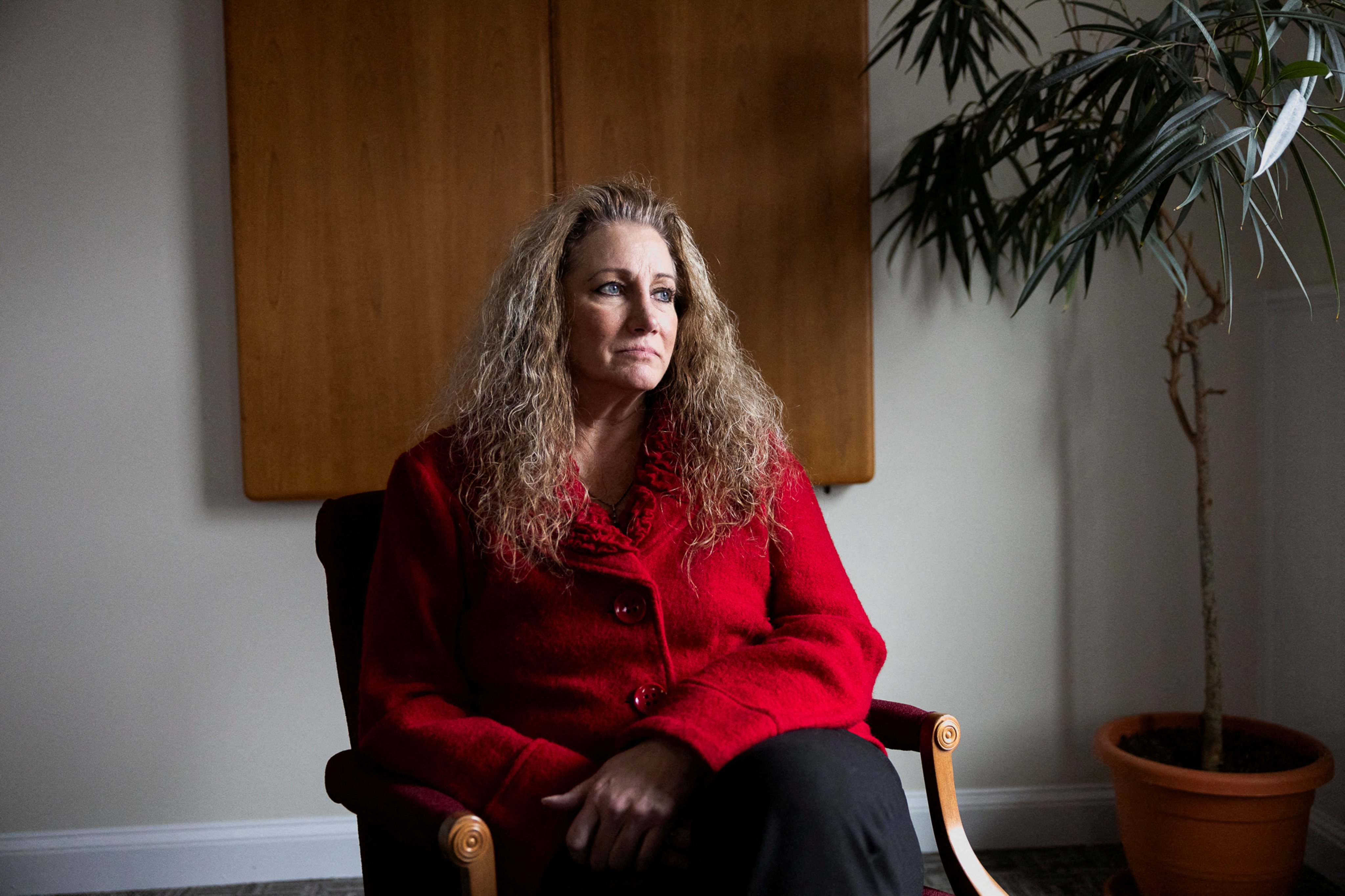 Marlean Ames sits for a portrait in the office of Edward Gilbert, her lawyer, in Akron, Ohio, in February. Photo: Reuters