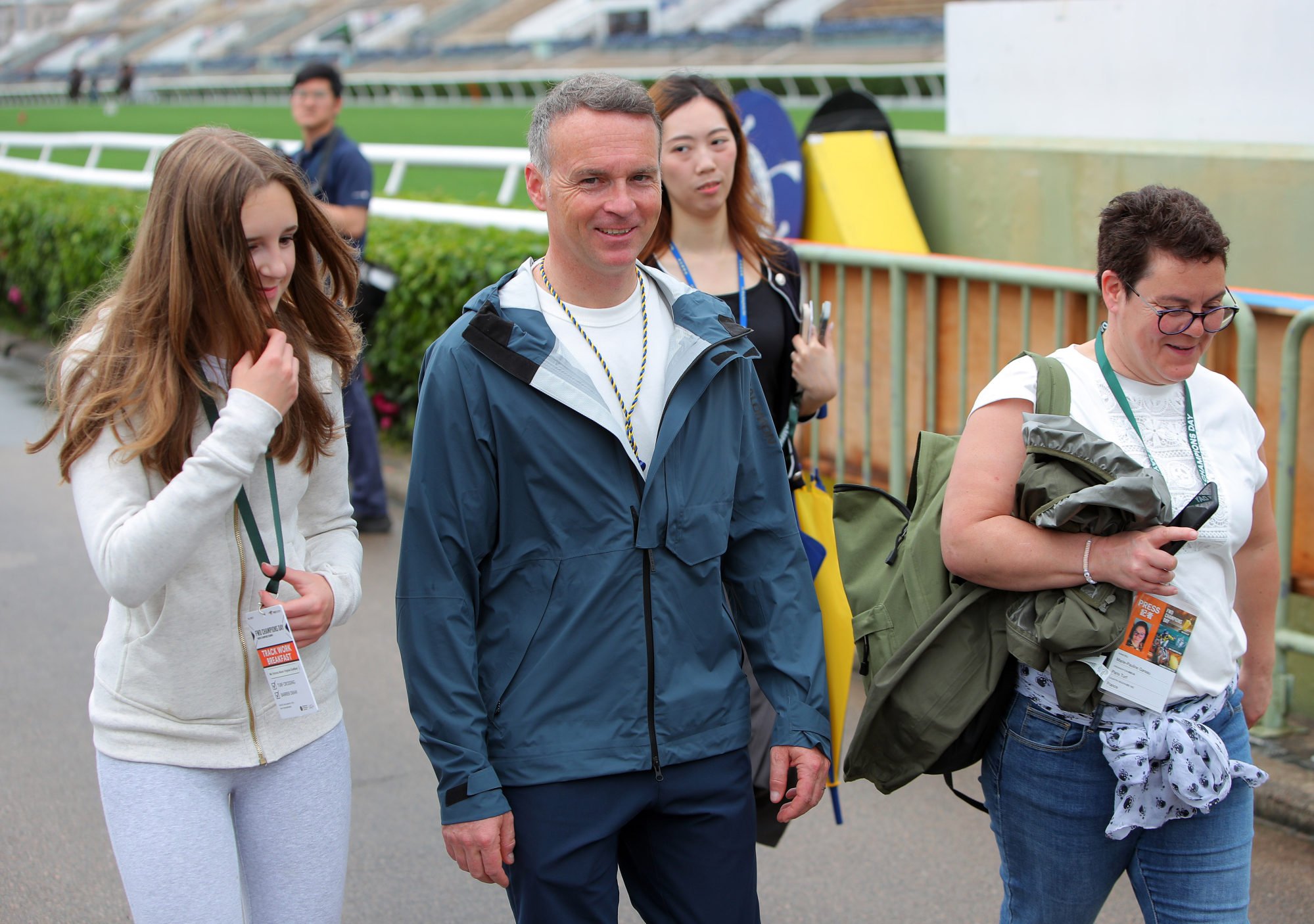 Trainer Francis-Henri Graffard (centre) at Sha Tin in April. Photo: Kenneth Chan