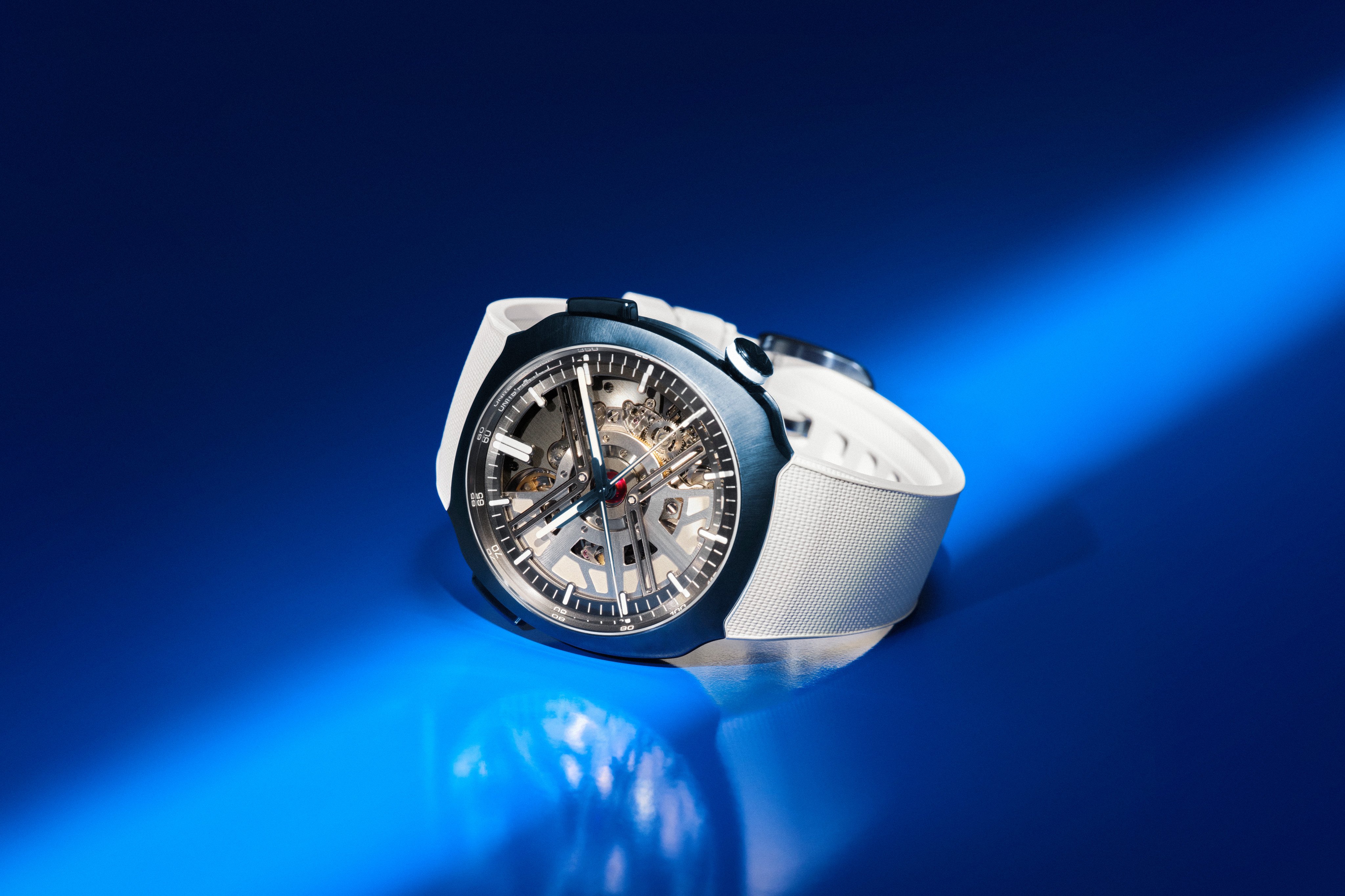 The new Streamliner Alpine Drivers Edition is one of two watches unveiled by H. Moser & Cie and Alpine Motorsports at the 2025 Spanish Grand Prix. Photo: Handout