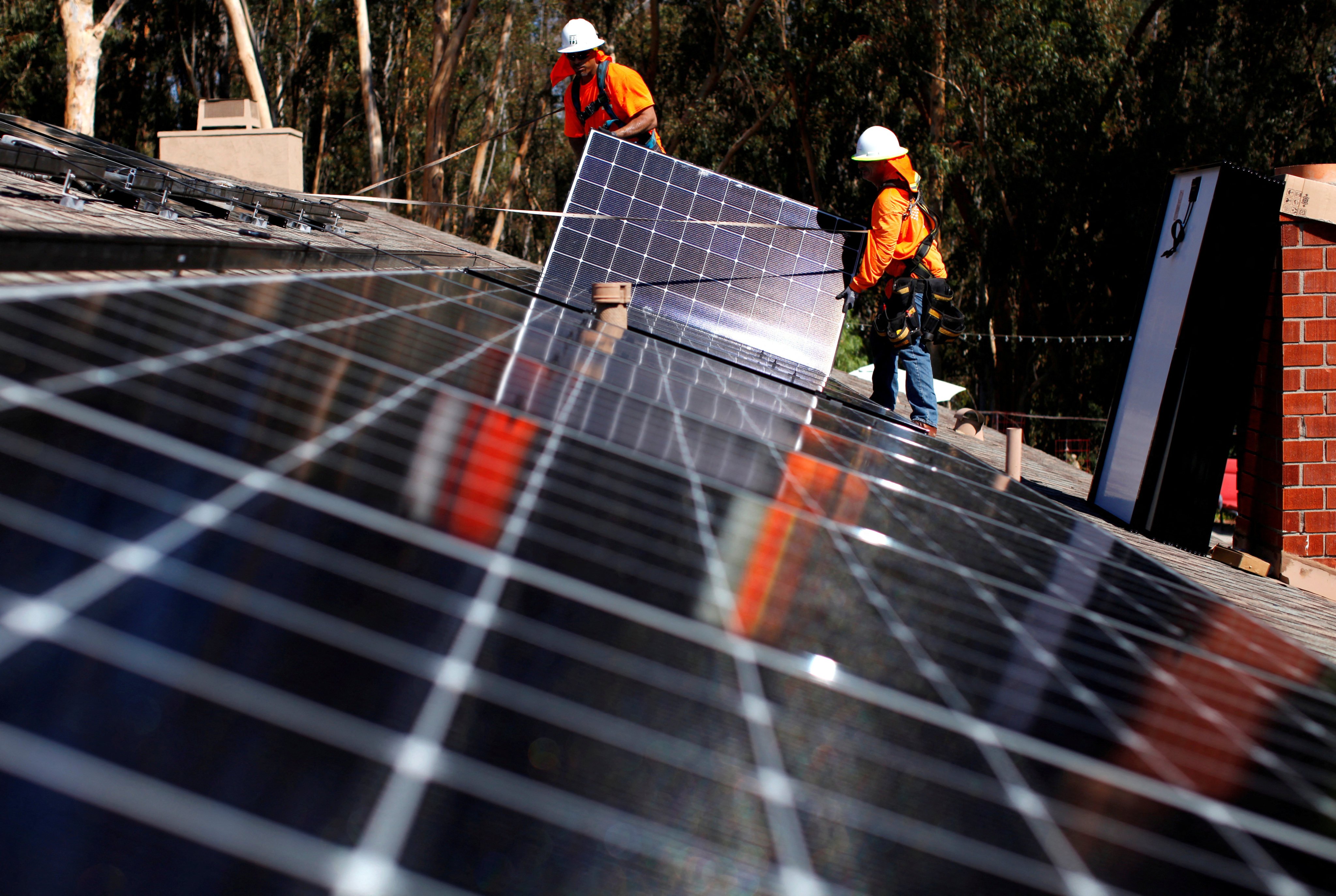 Britain’s government wants all new homes to have solar panels. File photo: Reuters