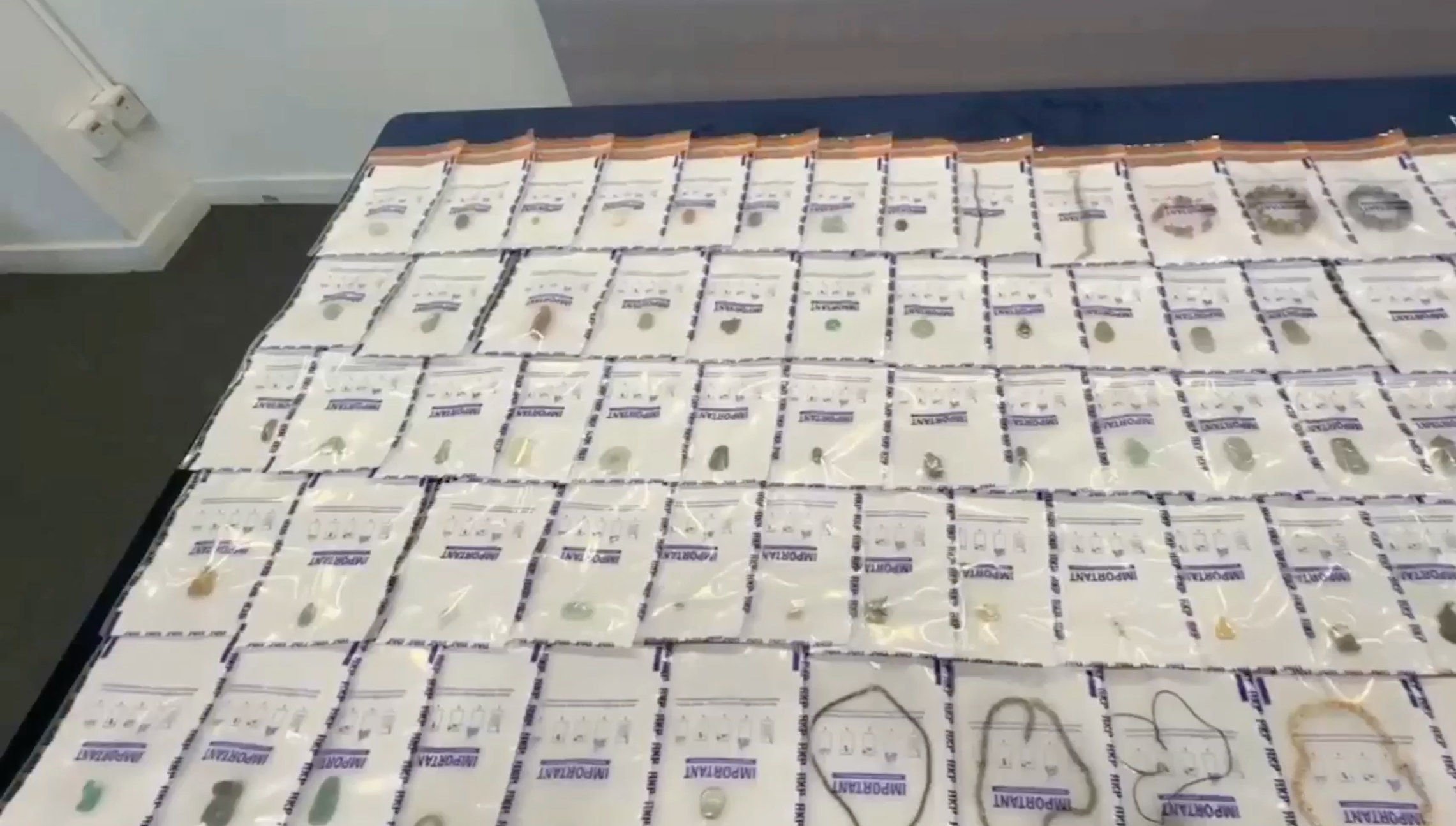 Police display some of the recovered items. Photo: Handout