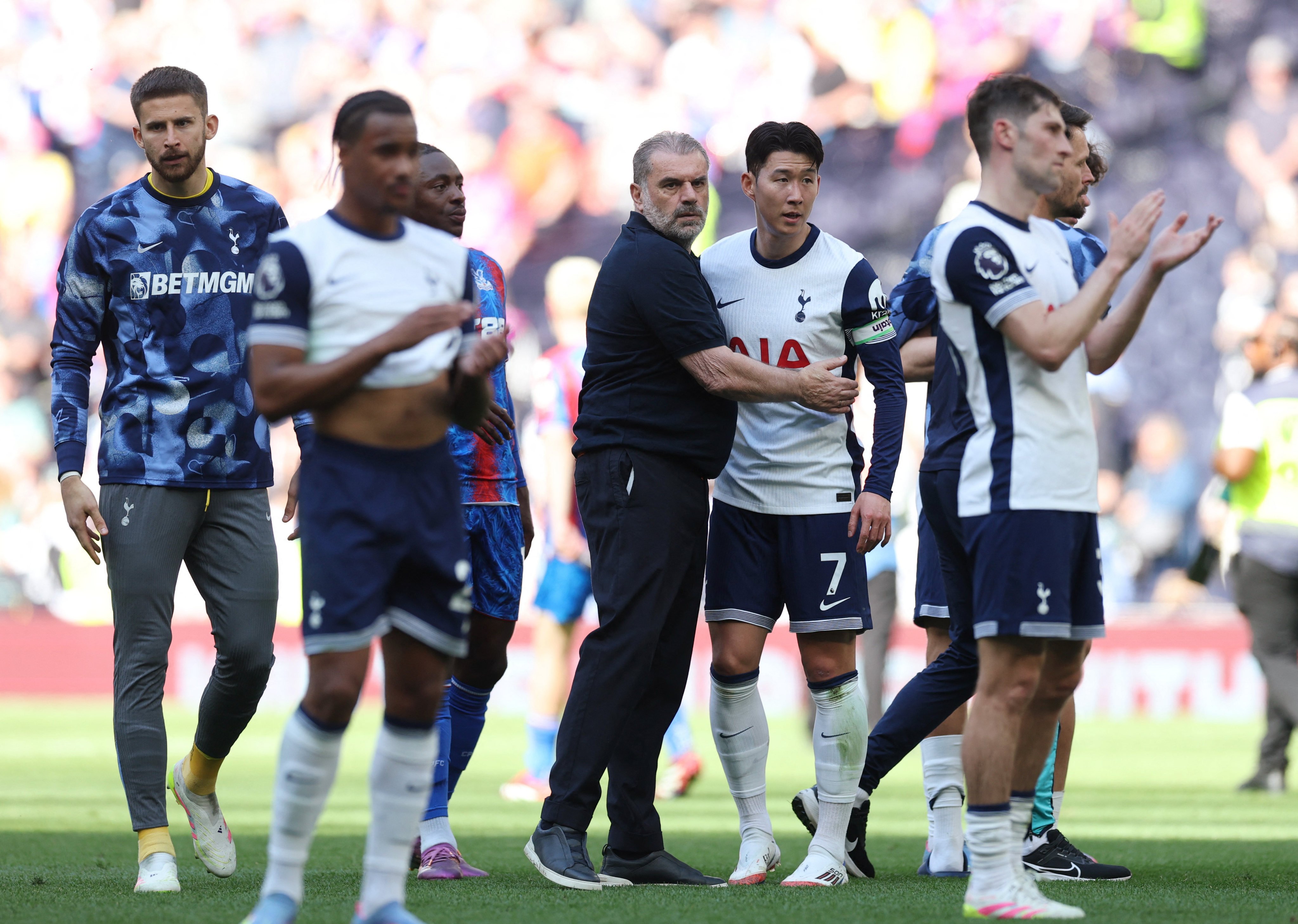 Son Heung-min thanked Ange Postecoglou for leading the club to their first trophy in 17 years and for making him captain. Photo: Reuters