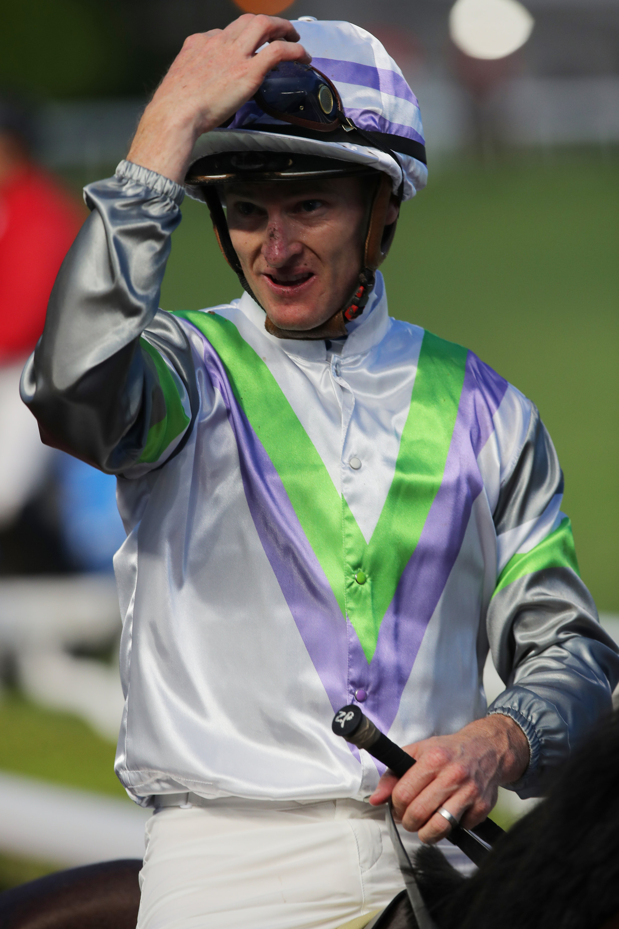 Zac Purton after landing a double at Sha Tin on Sunday. Zac Purton after landing a double at Sha Tin on Sunday.