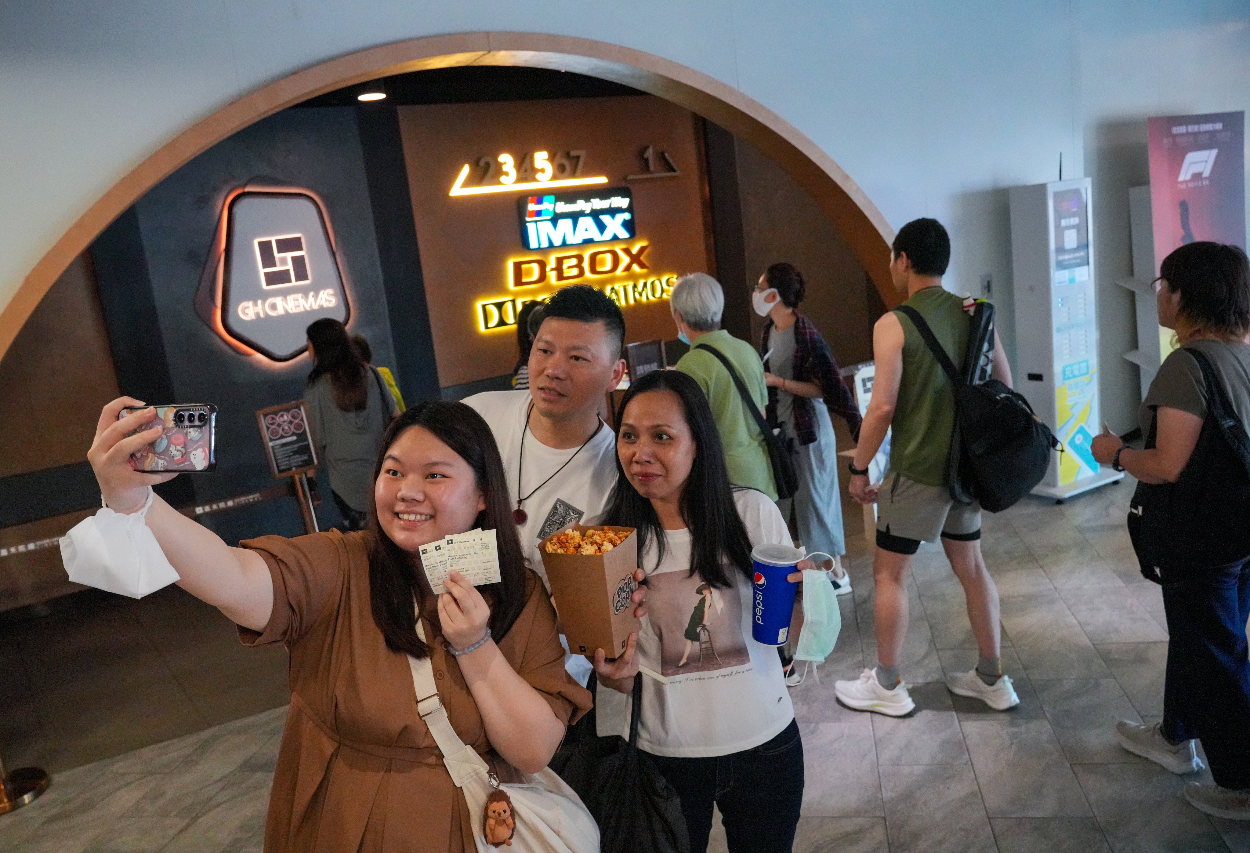 Film-goers snap selfies at MegaBox on its final day of operation on Sunday. Photo: May Tse