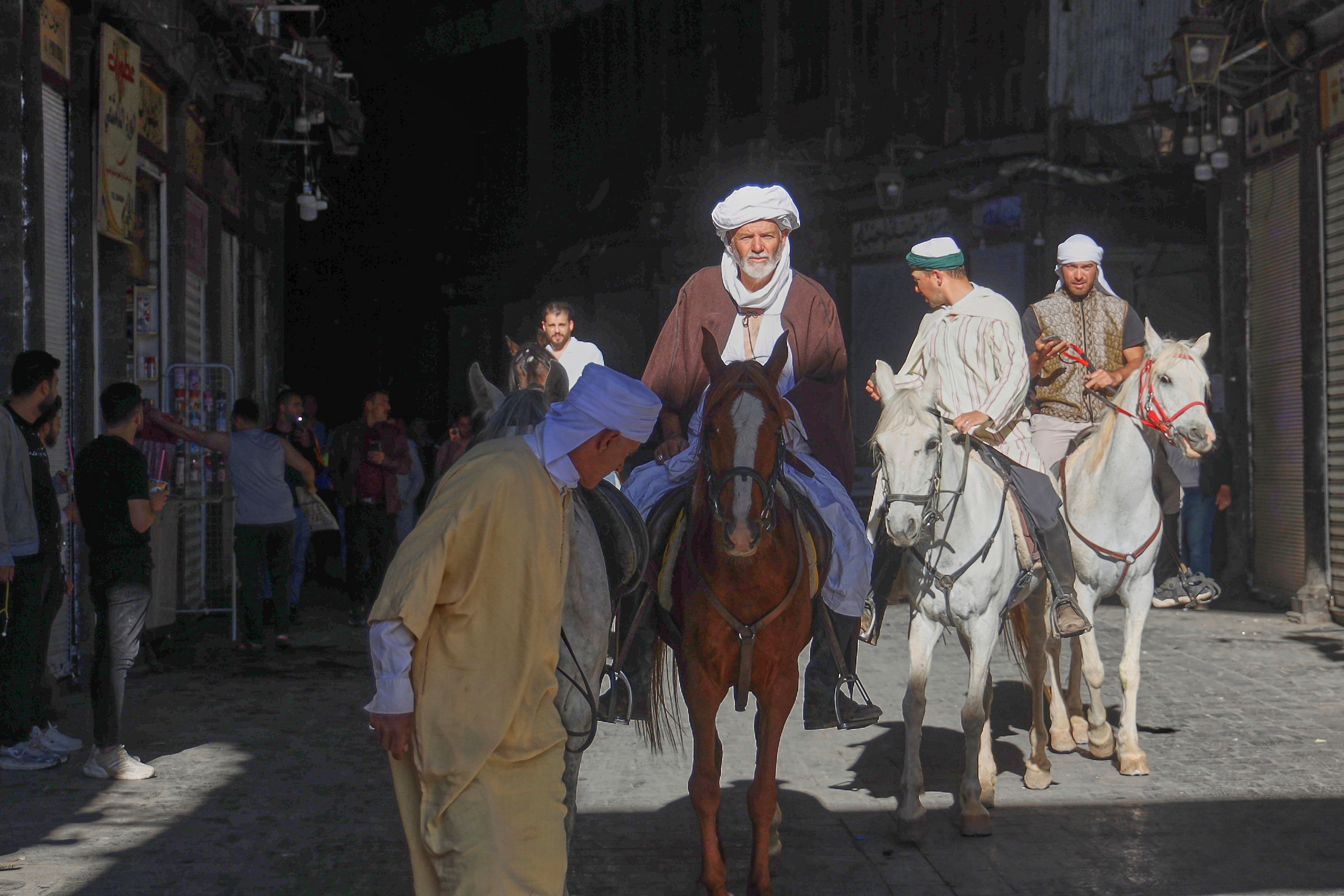 Spanish Muslim pilgrims on horseback in Syria en route to Mecca. Photo: AP