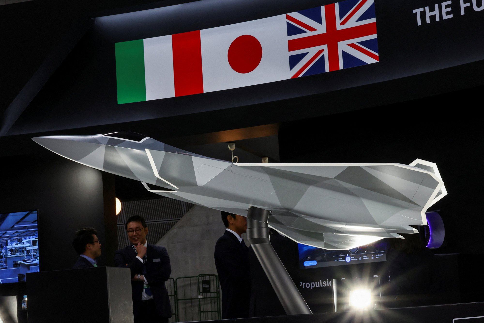 Programme’s fighter jet is displayed during a defence security meeting in Japan on May 21. Photo: Reuters Programme’s fighter jet is displayed during a defence security meeting in Japan on May 21. Photo: Reuters