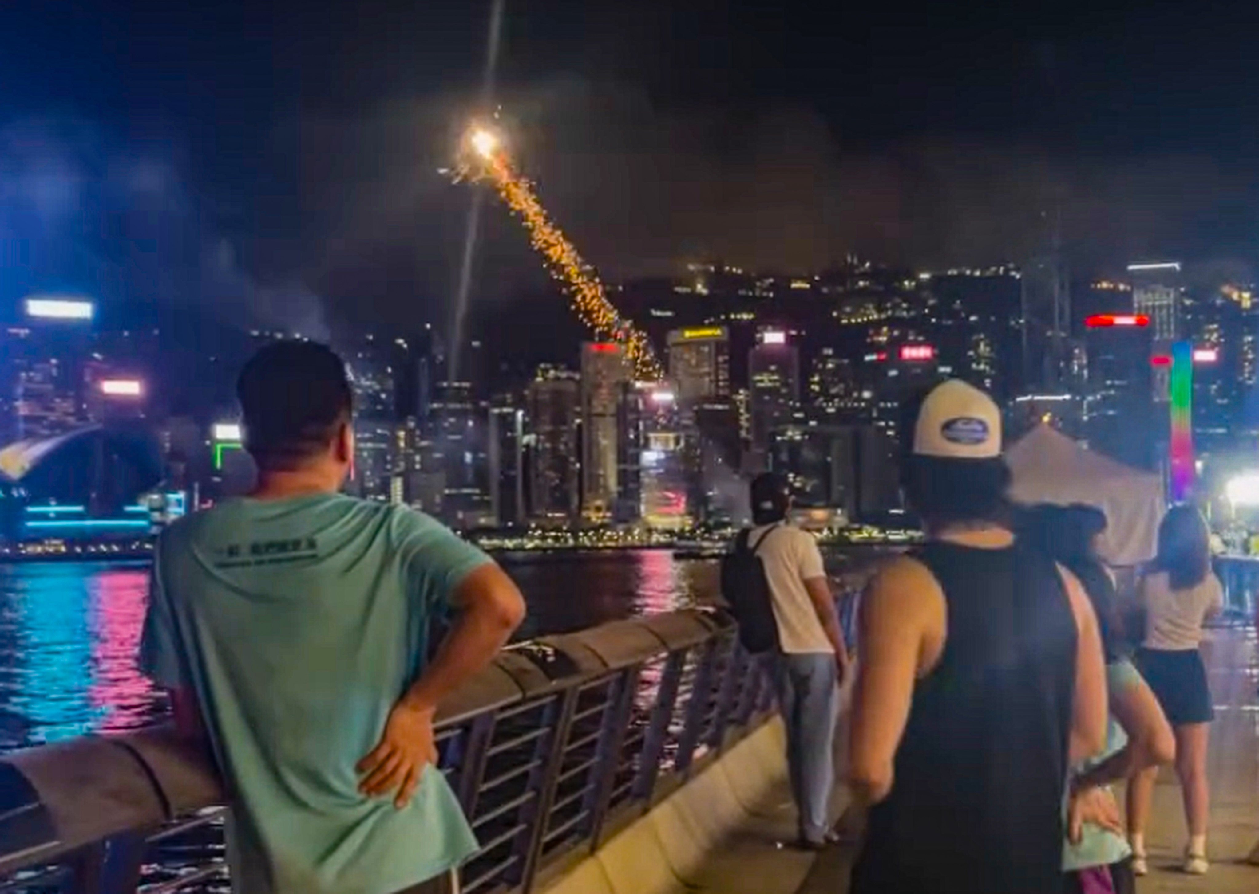 A 21-year-old man has been arrested for discharging fireworks at the waterfront promenade near K11 Musea. Photo: Handout