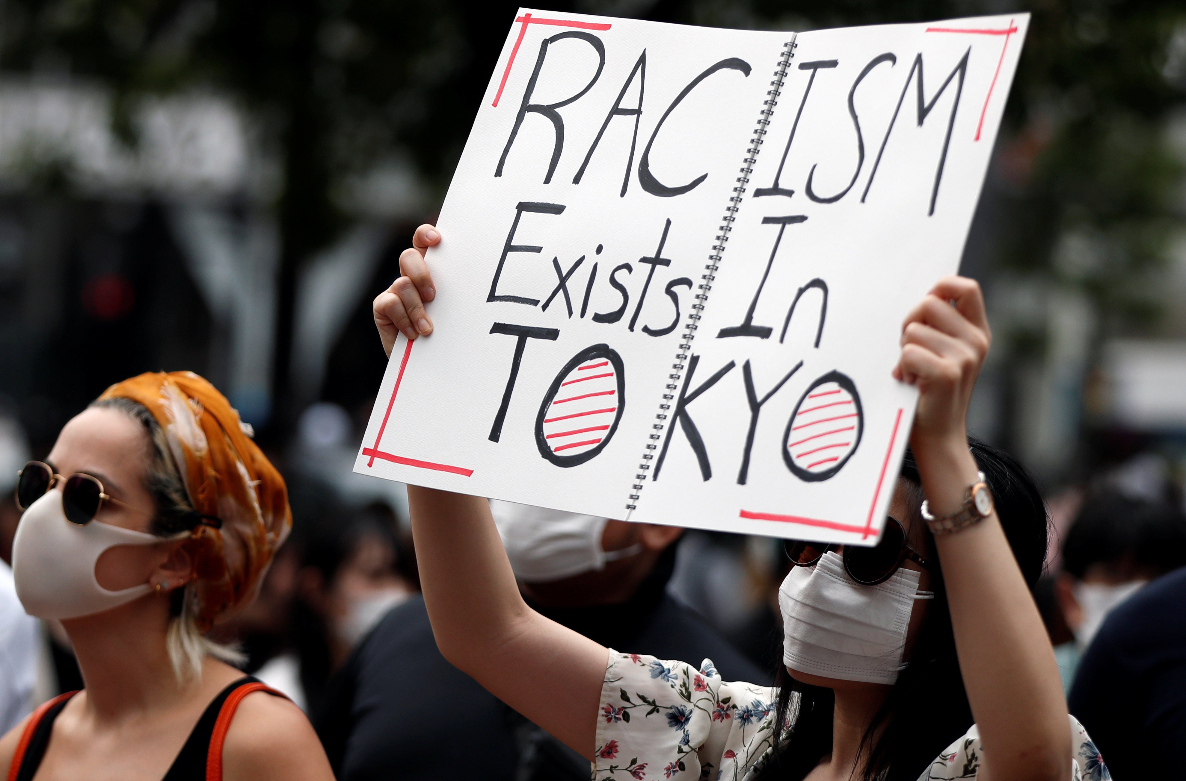 People take part in an anti-racism protest in Tokyo in 2020. Photo: Reuters