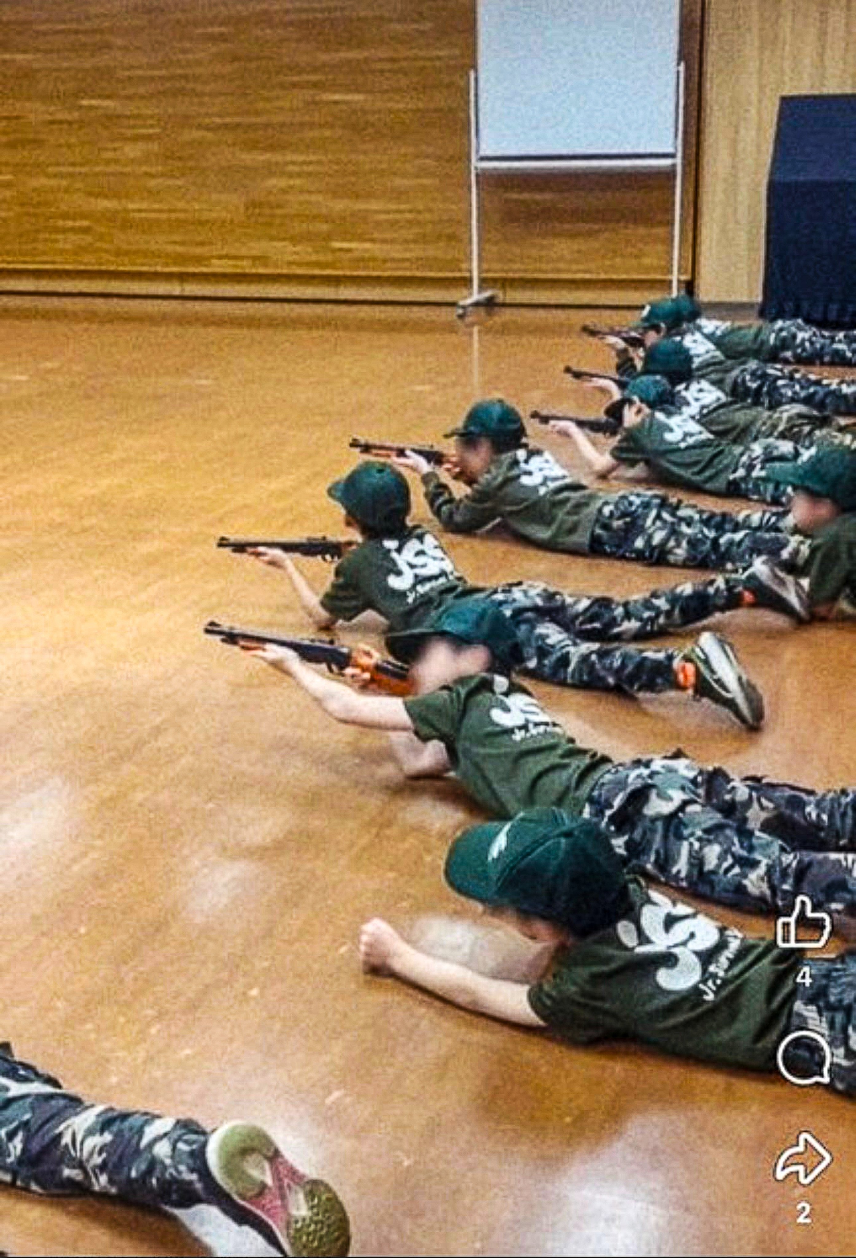 An organisation in Japan’s Saitama prefecture is under fire for holding “junior survival school” events featuring combat drills for students at public facilities in Tokyo. Photo: Handout