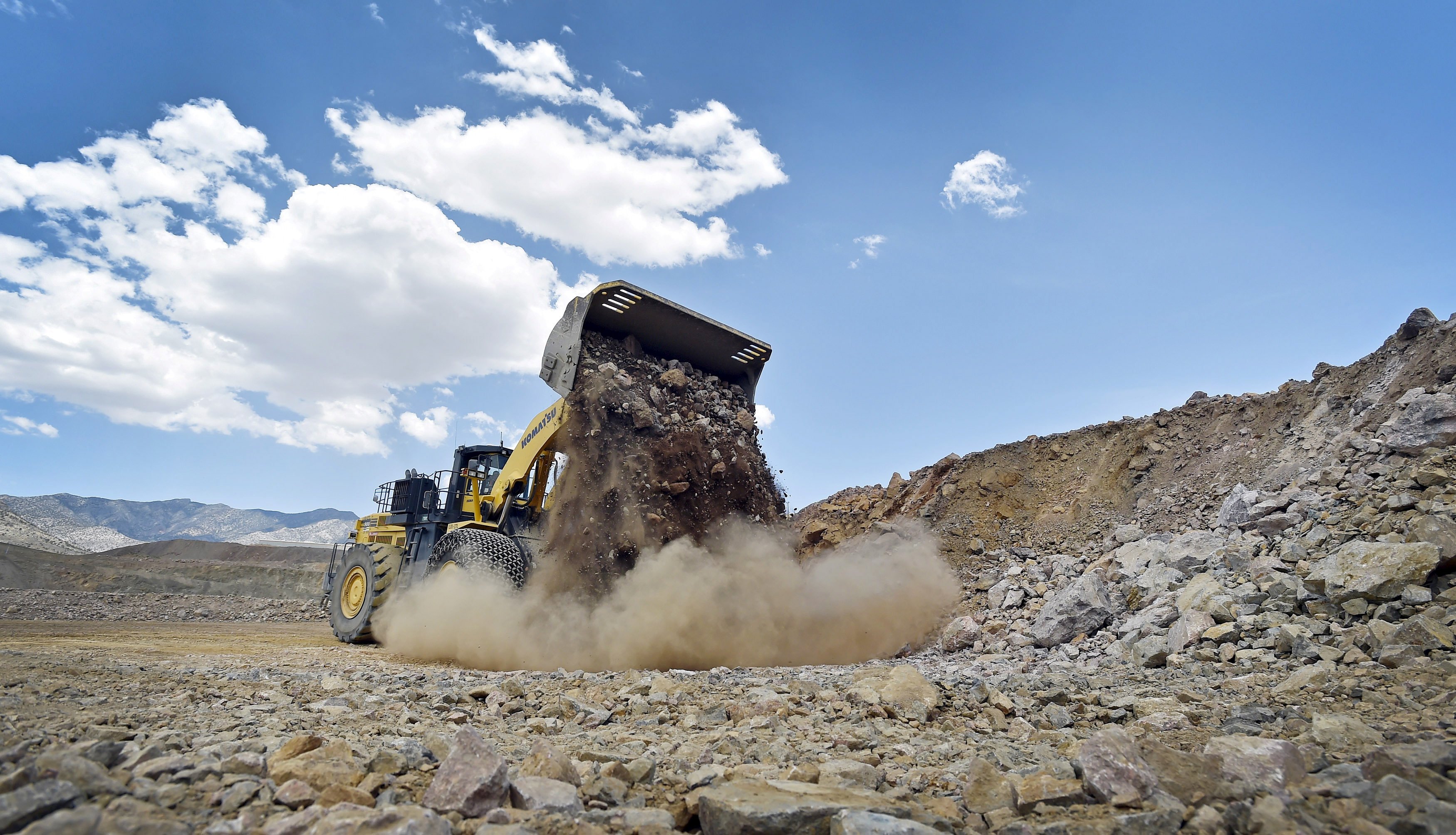 A tractor moves material at a rare earth mine in California. US efforts to source more critical metals domestically could help reduce dependence on China. Photo: Reuters