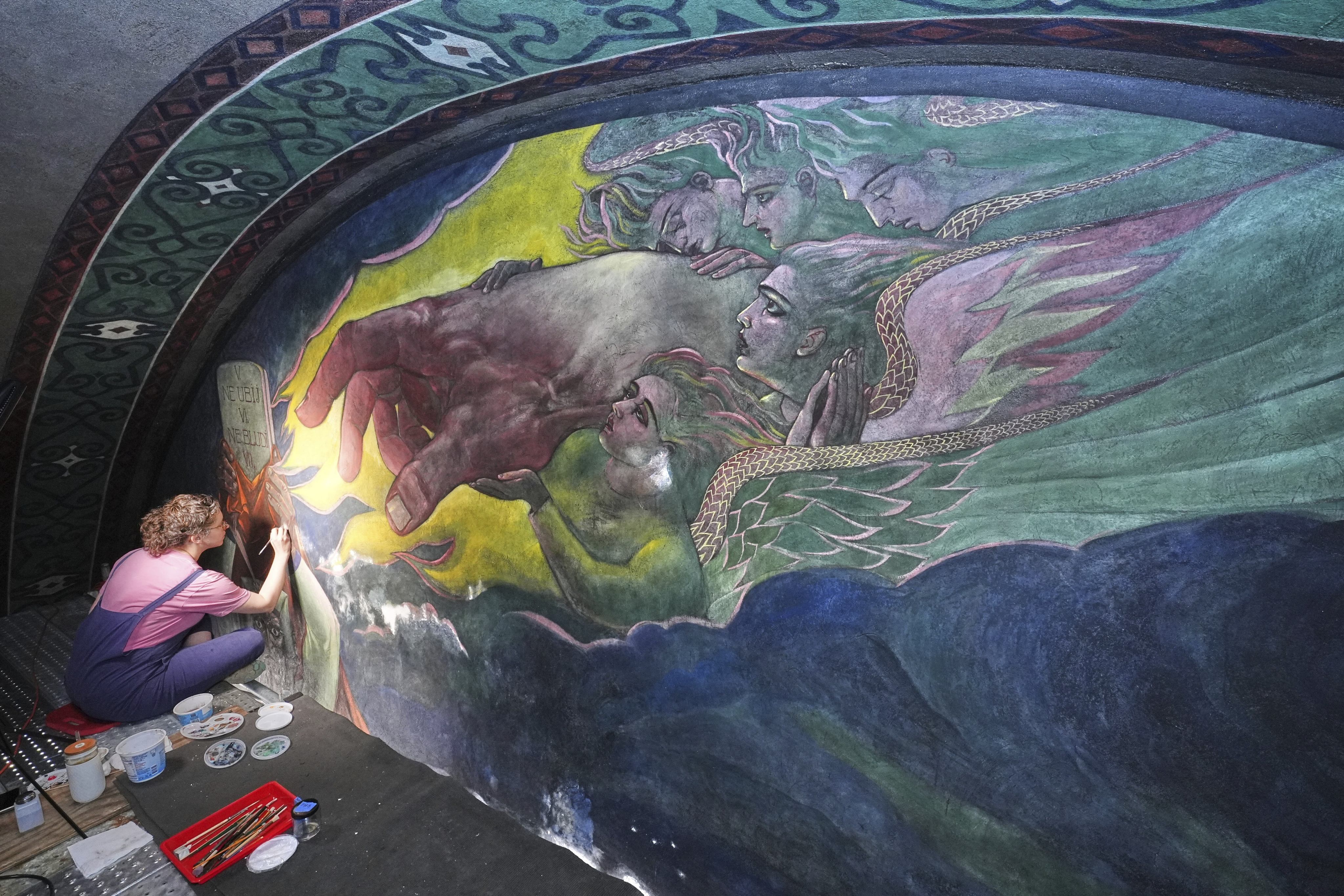 A mural by Maxo Vanka at St Nicholas Croatian Catholic Church in Pittsburgh. Photo: AP