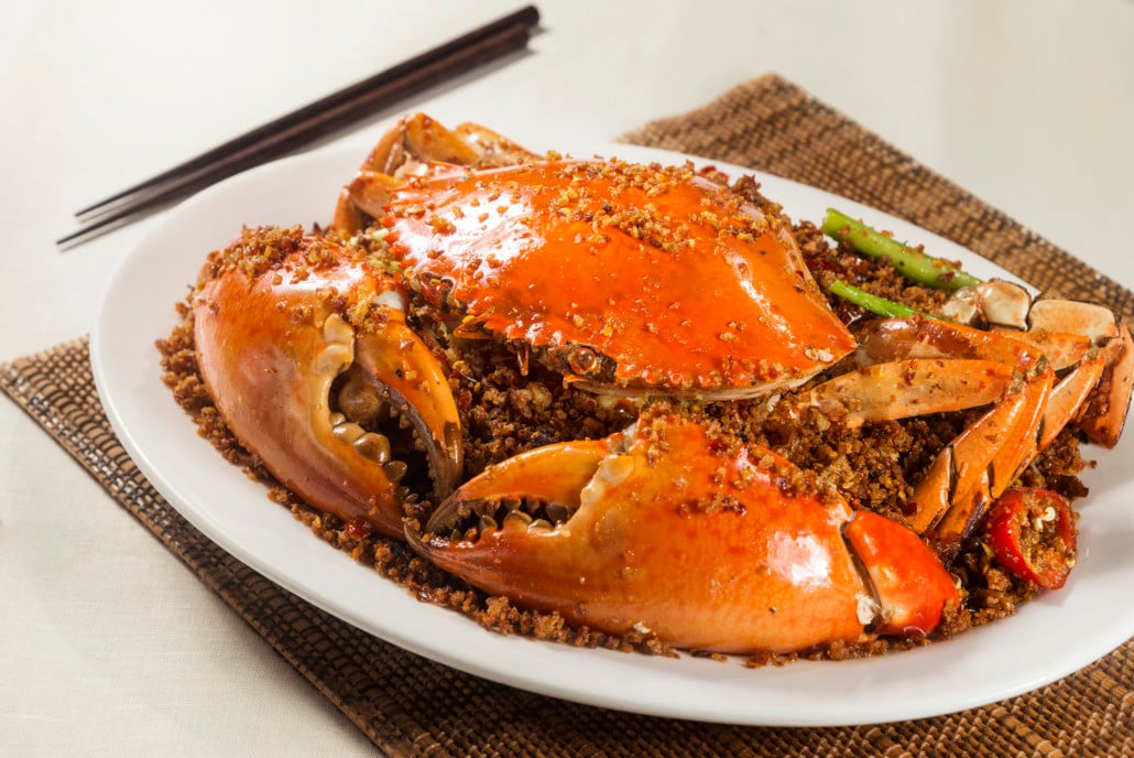 Typhoon shelter crab at Hong Kong restaurant Bamboo Village. Photo: Bamboo Village