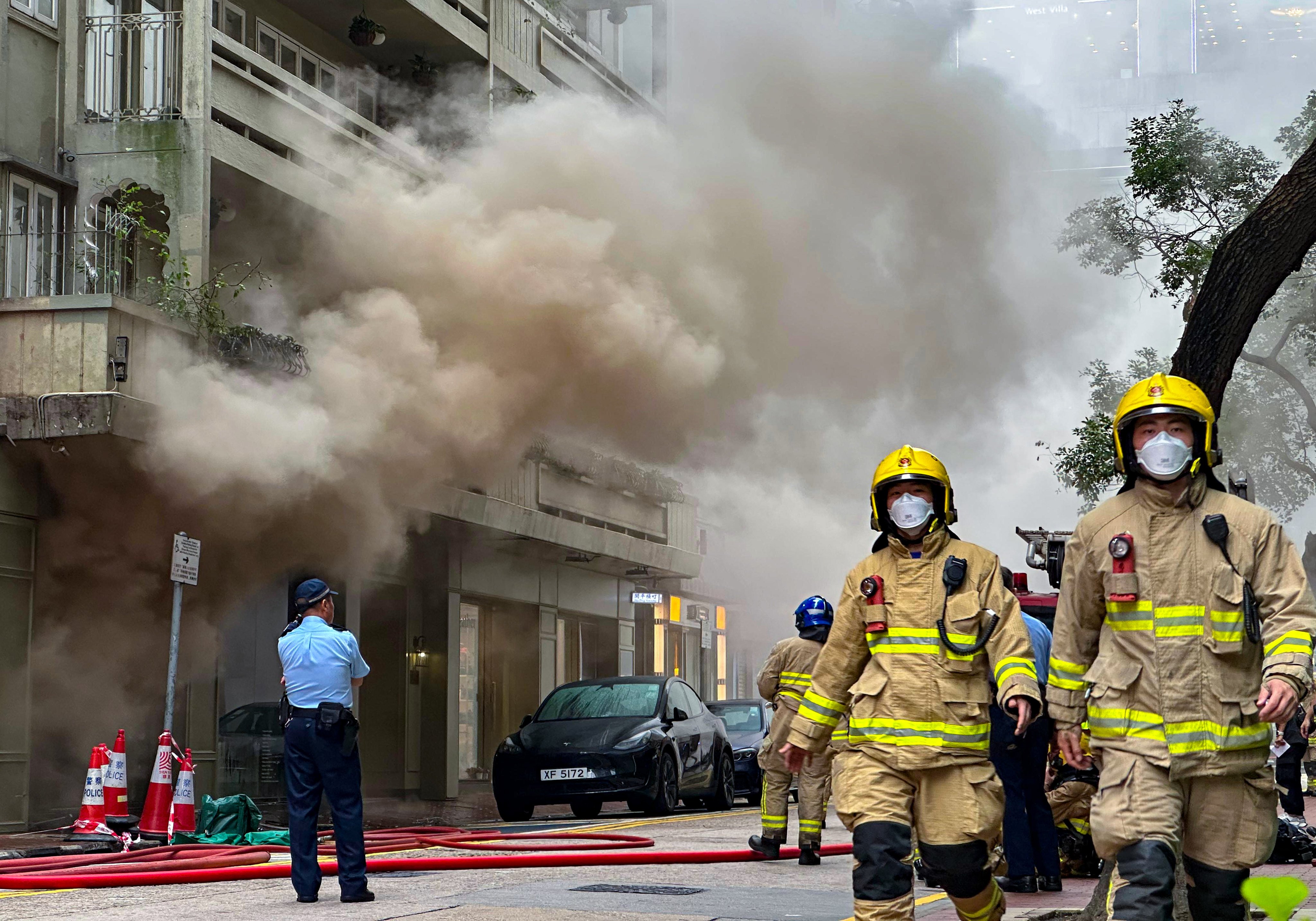 The smoke could be smelled from several blocks away in Times Square. Photo: Robert Ng