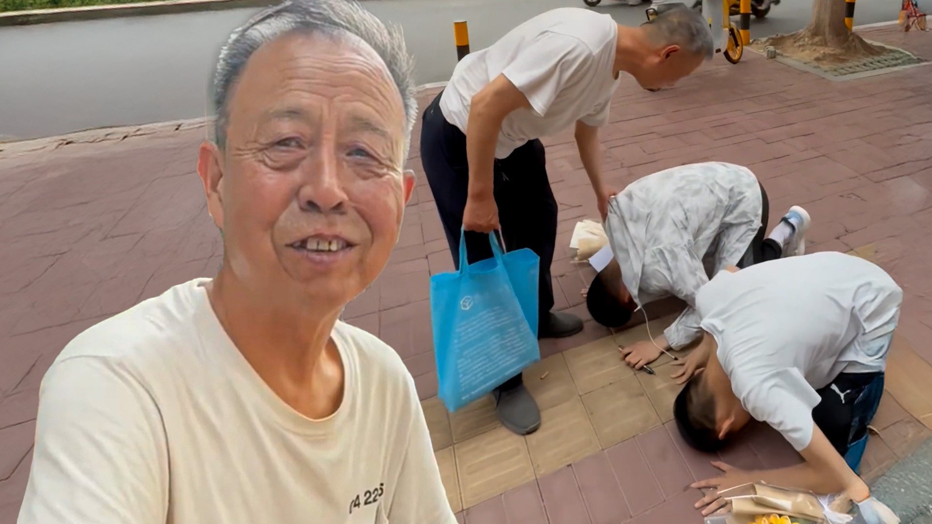 Twin brothers in China who knelt to thank their grandfather immediately after sitting a crucial exam have received a hugely positive response on social media. Photo: SCMP composite/Douyin