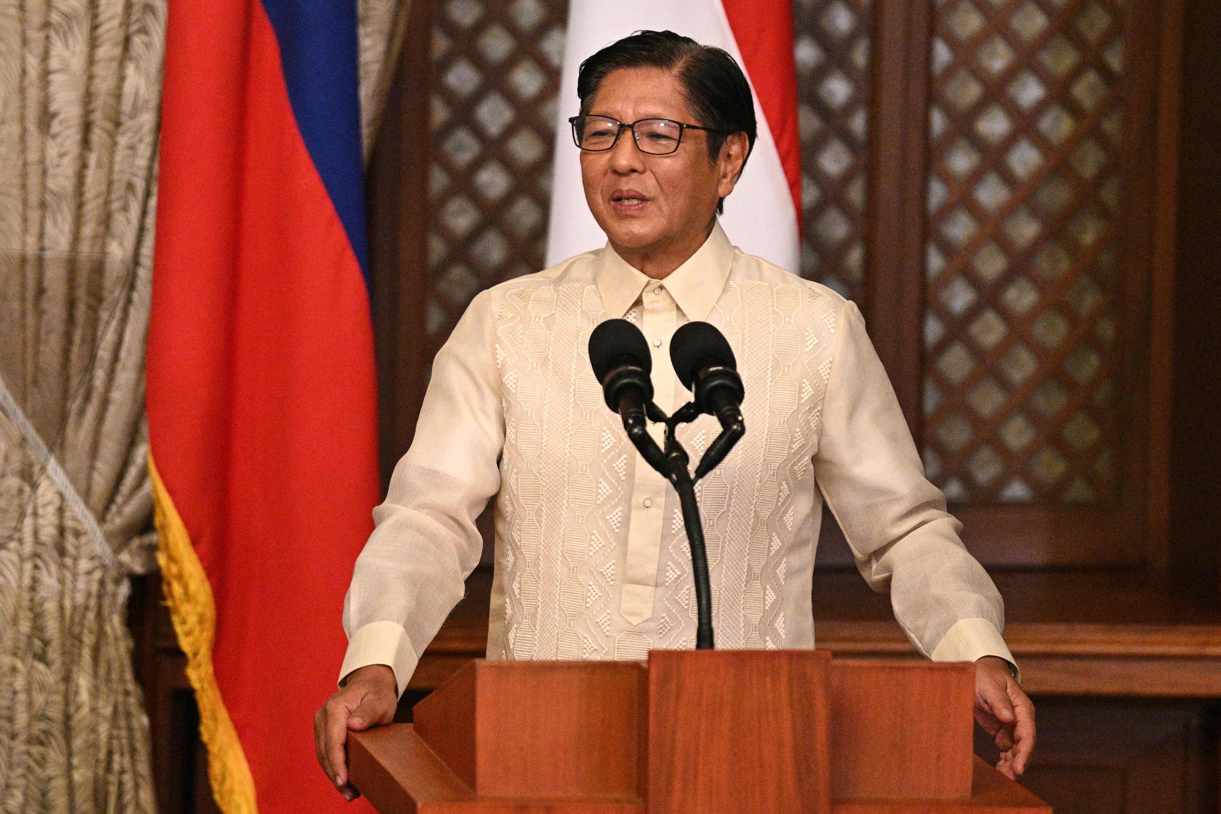 Philippine President Ferdinand Marcos Jnr addresses a press conference at the Malacanang presidential palace on June 4. Photo: AFP