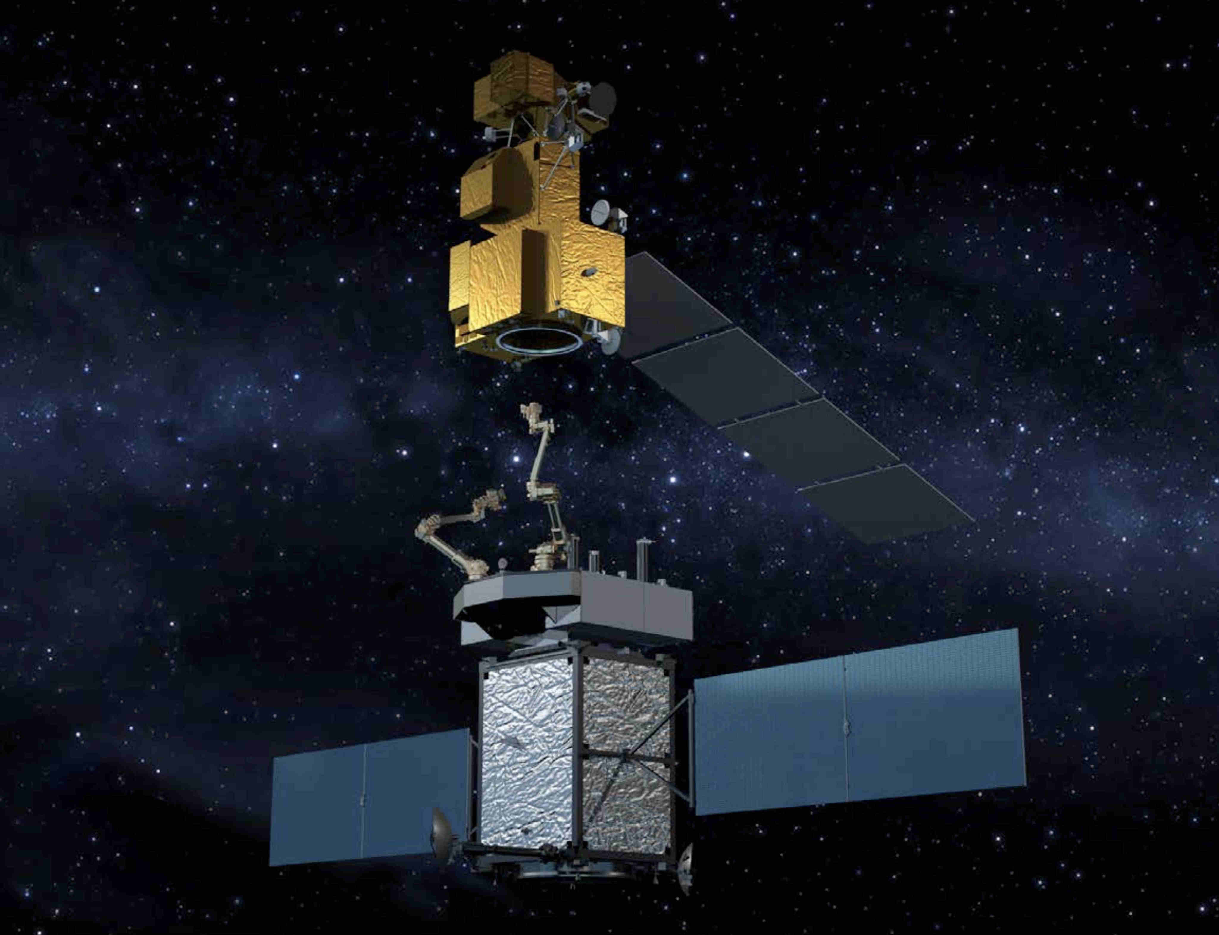 Shijian-21 and Shijian-25 satellites have nearly synchronised orbits and are primed for rendezvous and docking, according to public tracking data from the US military’s Space-Track.org website. Illustration: Handout