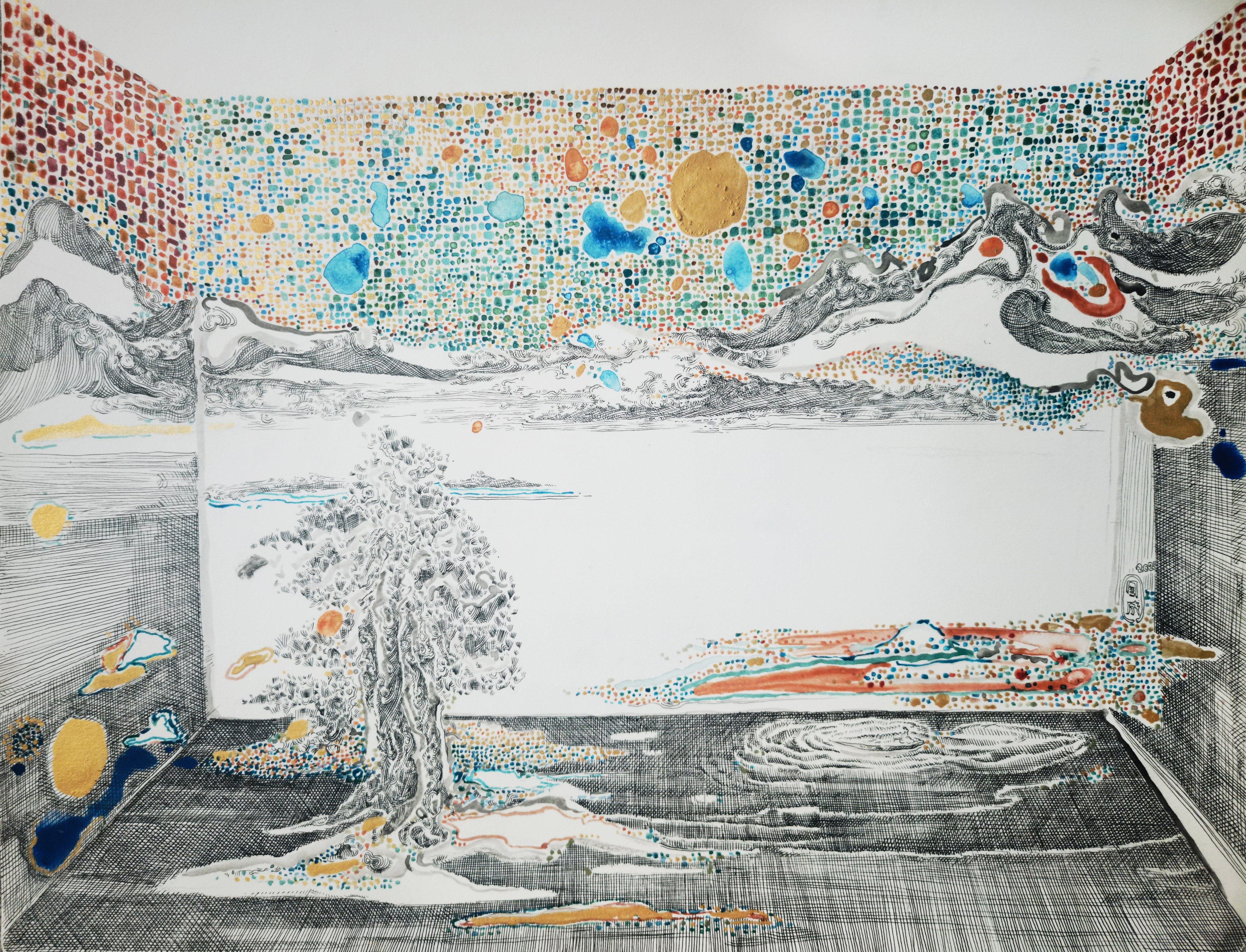 Lin Guocheng’s ‘Digital and Landscape-Tree,’ 2024. Photo: Courtesy of Alisan Fine Arts