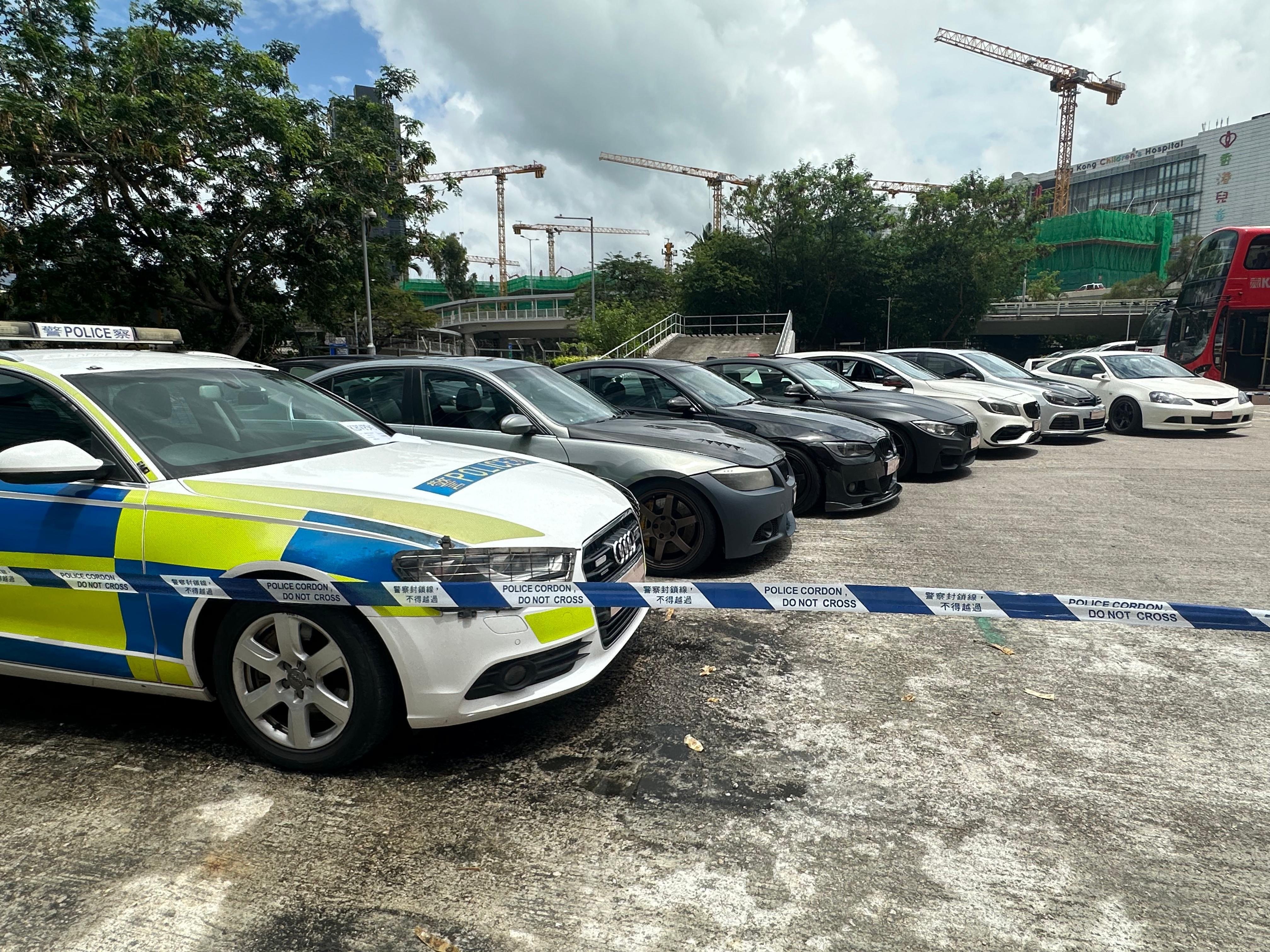 Seven of the cars involved in racing have been confiscated by the force for investigation, including the suspected retired Audi police vehicle. Photo: Handout