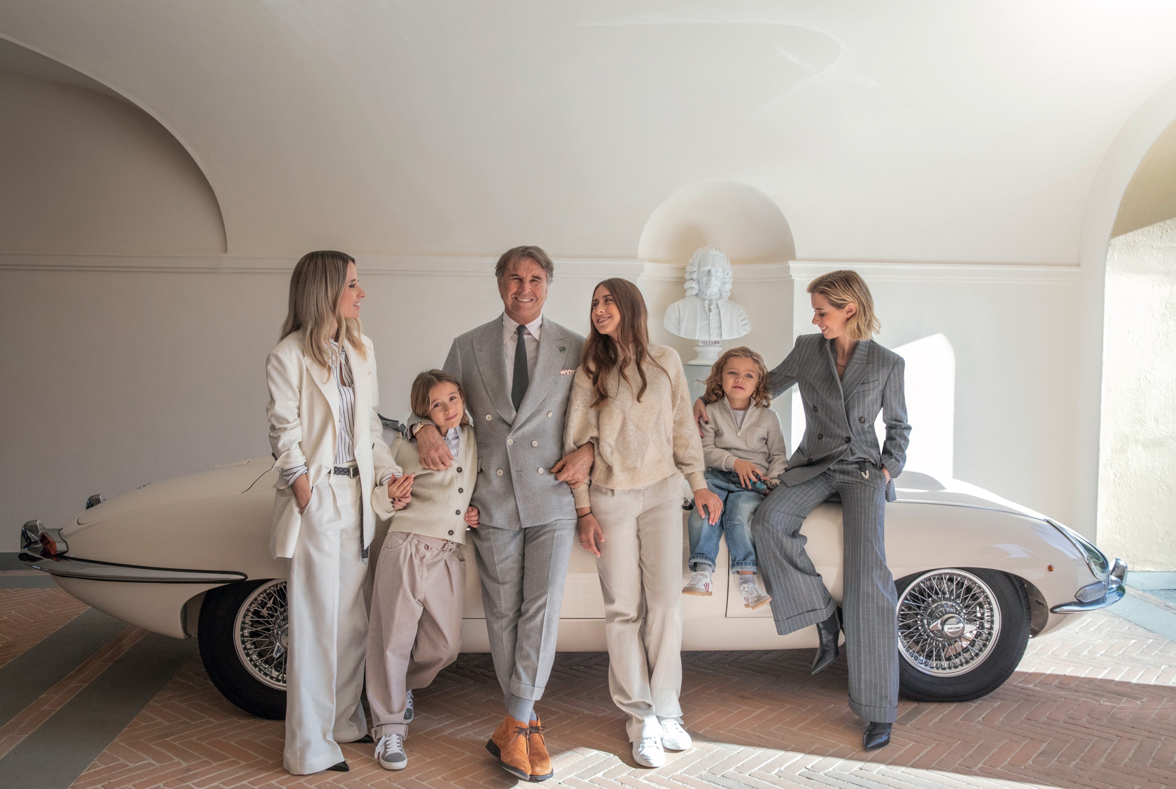 Brunello Cucinelli with his daughters and grandchildren, from the book Father and Child by Assouline. Photo: Claiborne Swanson Frank