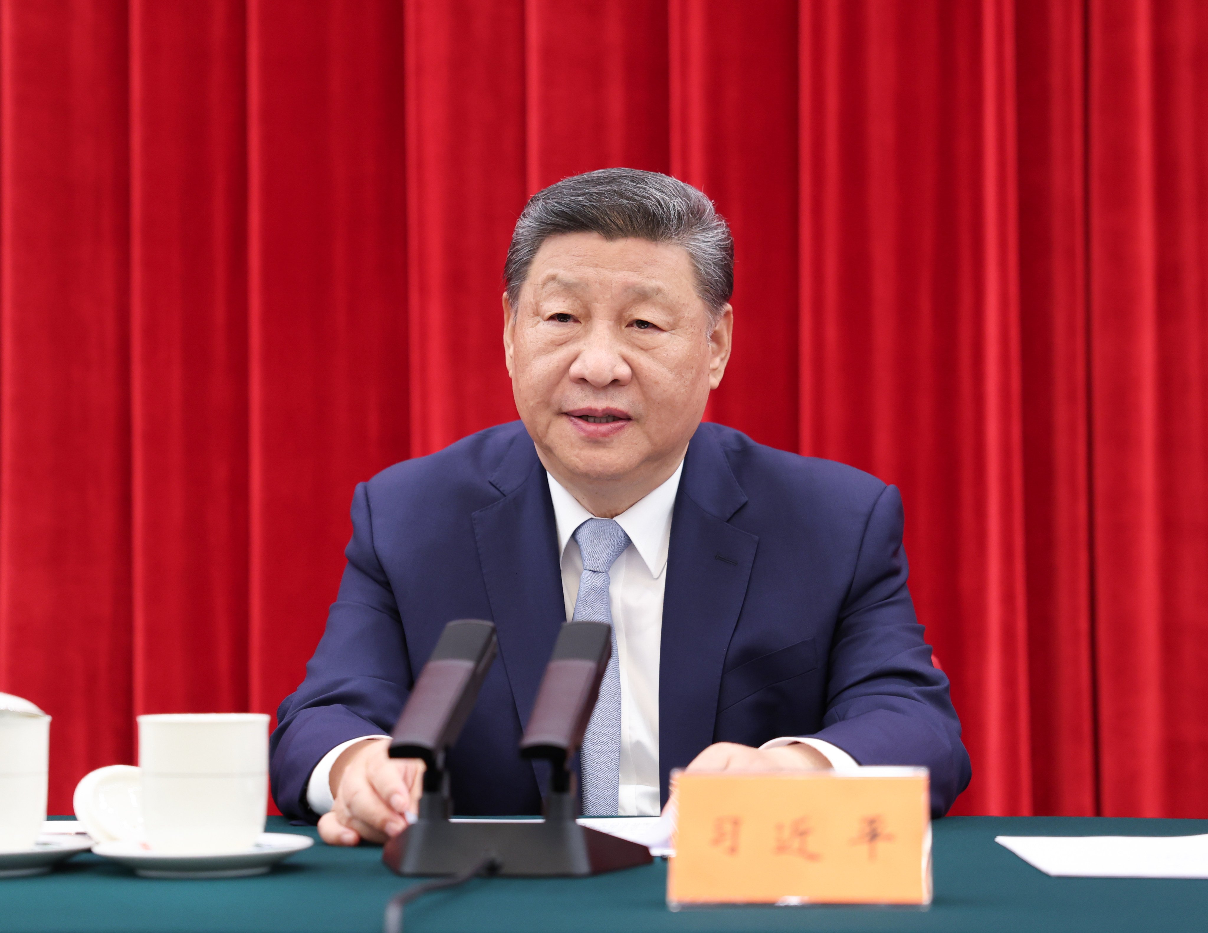 President Xi Jinping speaks at a symposium in Beijing on Friday to mark the 120th anniversary of the birth of early revolutionary and statesman Chen Yun. Photo: Xinhua