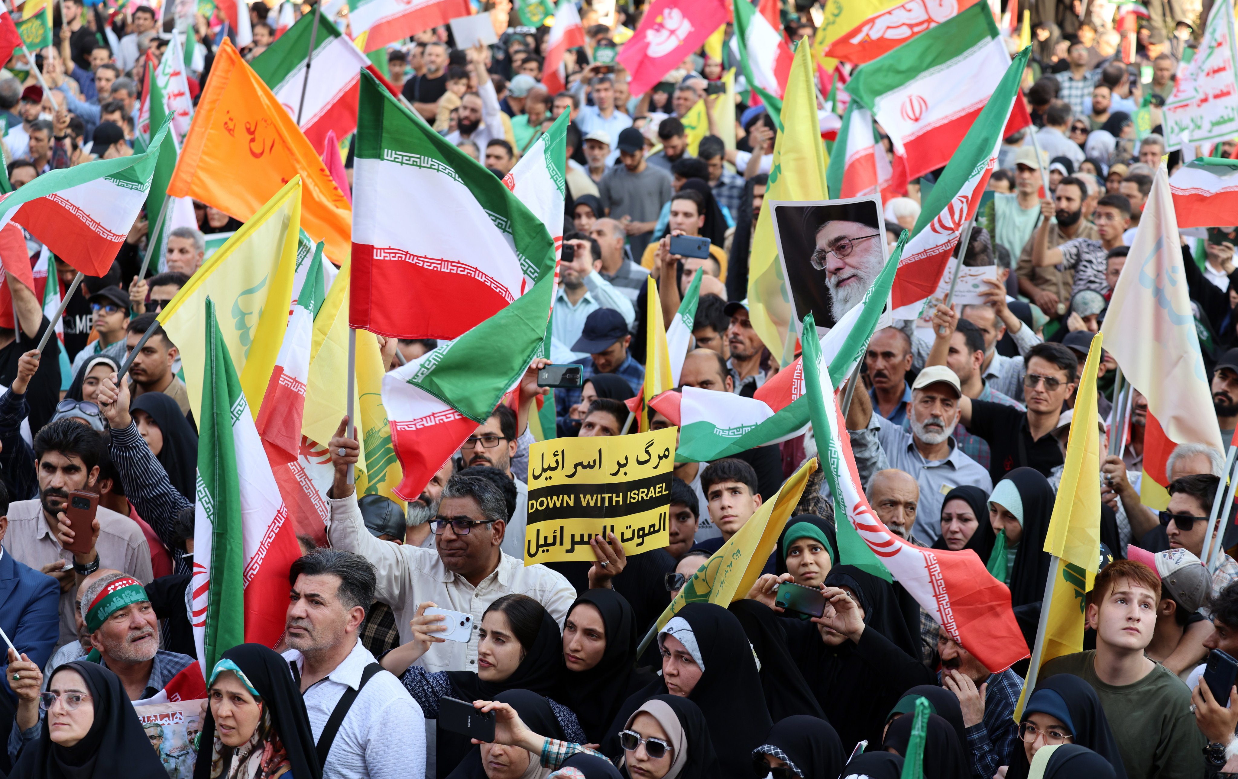 Iranians attend an anti-Israel rally in Tehran on Saturday. Photo: EPA-EFE