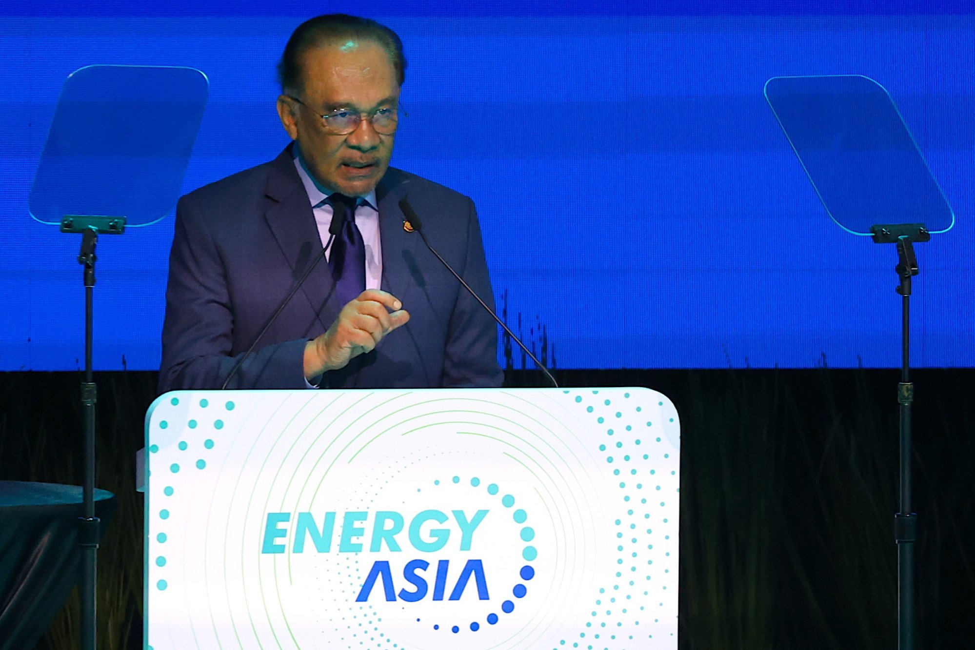 Malaysia Prime Minister Anwar Ibrahim during the Energy Asia Conference in Kuala Lumpur on Monday. Anwar says the world is witnessing polarising policy shifts driven by strategic competition. Photo: EPA-EFE Malaysia Prime Minister Anwar Ibrahim during the Energy Asia Conference in Kuala Lumpur on Monday. Anwar says the world is witnessing polarising policy shifts driven by strategic competition. Photo: EPA-EFE