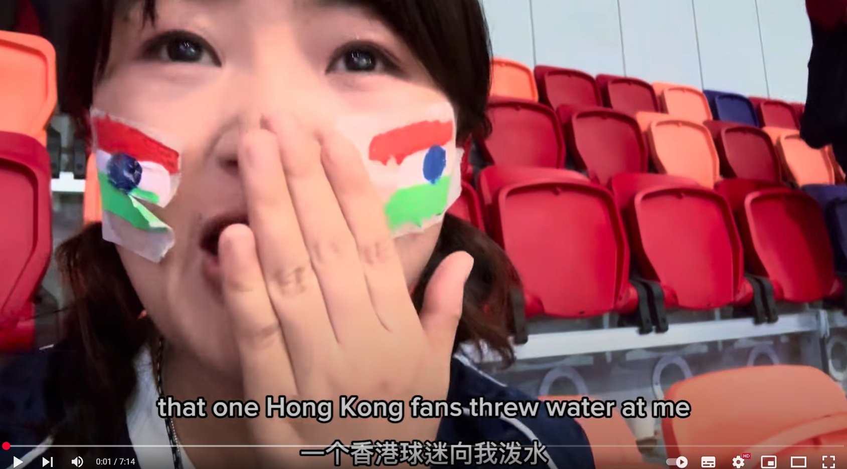 An Indian-born football fan named Yaga says she was surprised by the reaction after she posted a video about her experience at Hong Kong’s match against India. Photo: YouTube