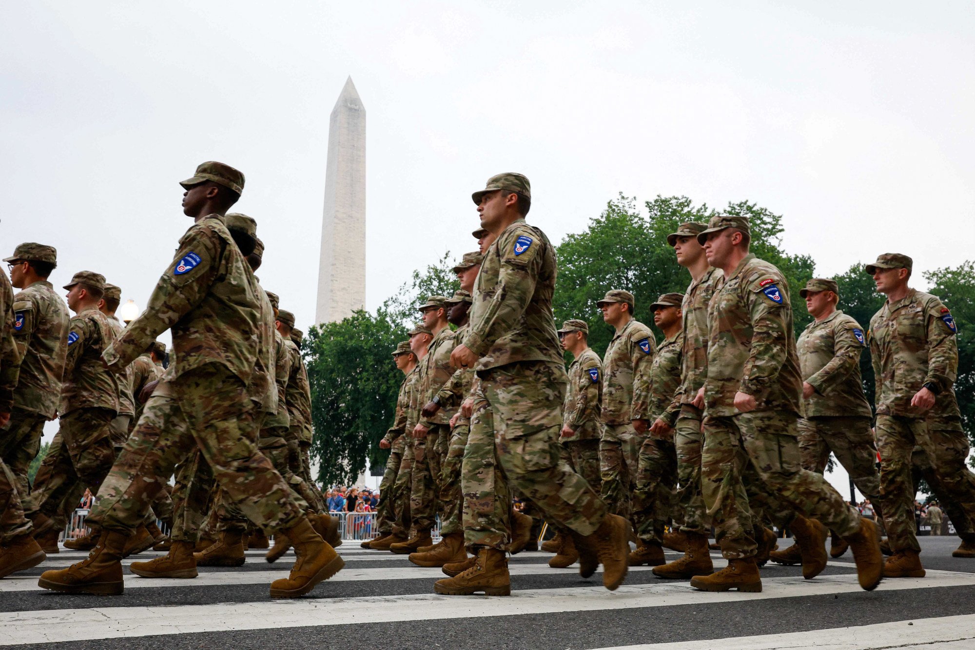 US Army soldiers take part participate in the 250th birthday parade on June 14, 2025 in Washington, DC. Photo: Getty Images via AFP US Army soldiers take part participate in the 250th birthday parade on June 14, 2025 in Washington, DC. Photo: Getty Images via AFP