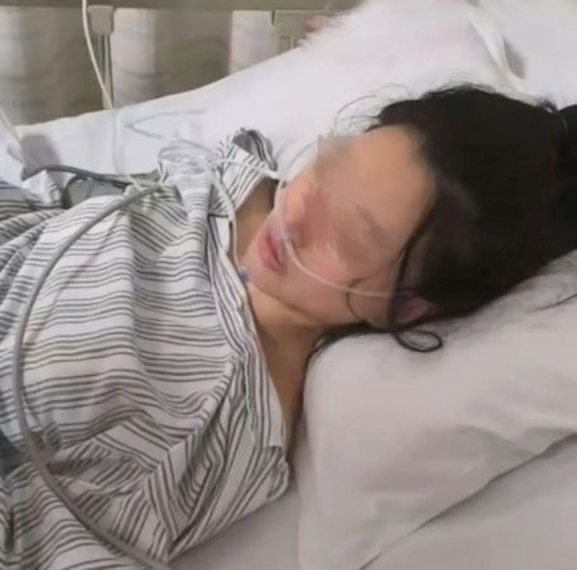 The victim, surnamed Ma, recovers from the frenzied attack in hospital. Photo: Handout