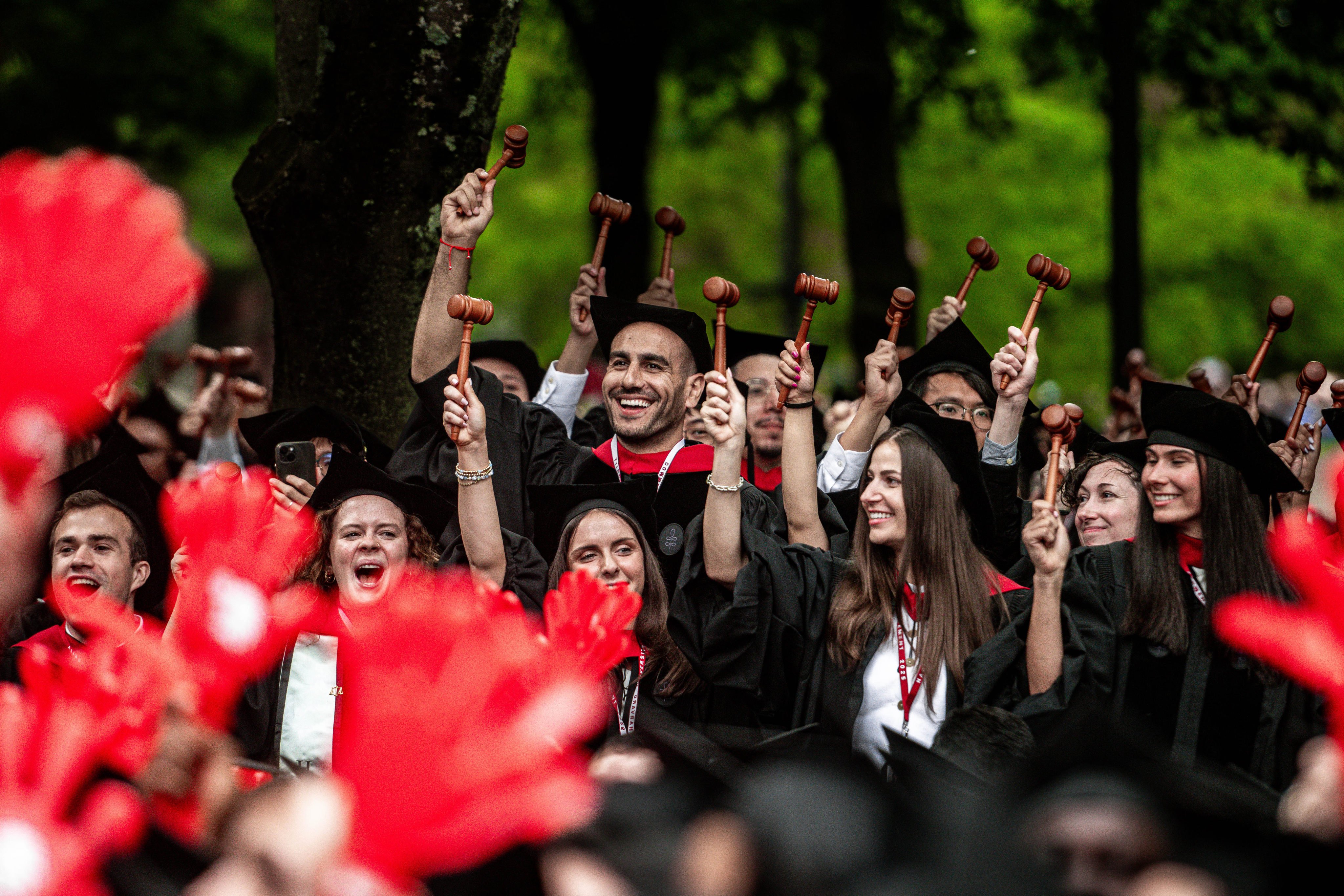 Harvard University graduates cheer during a commencement ceremony in Cambridge, Massachusetts, on May 29, 2025. Photo: Xinhua